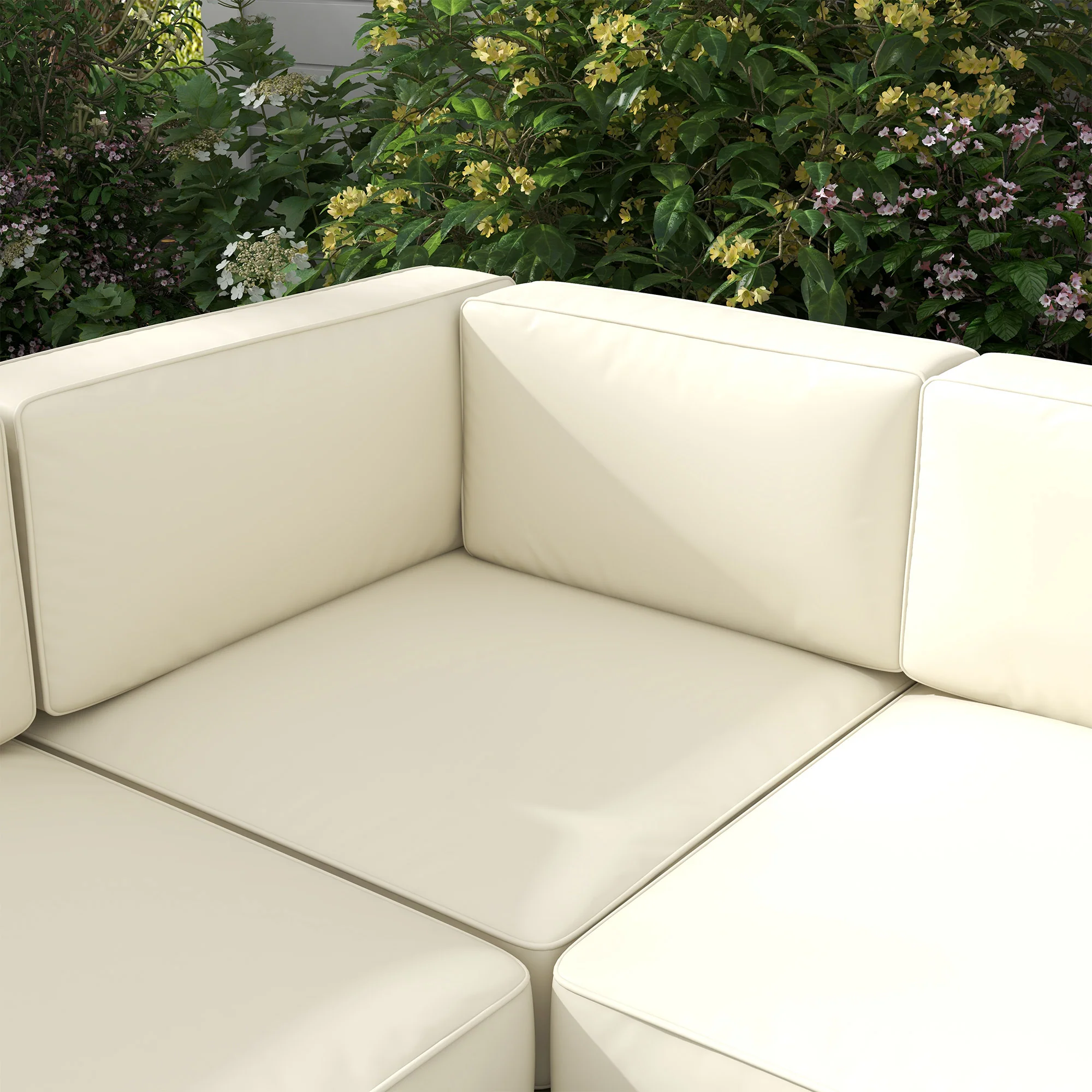 Outsunny 5 PCs Garden Sofa Set w/ Cushions, Aluminium Furniture Sets, Gold - Image 7