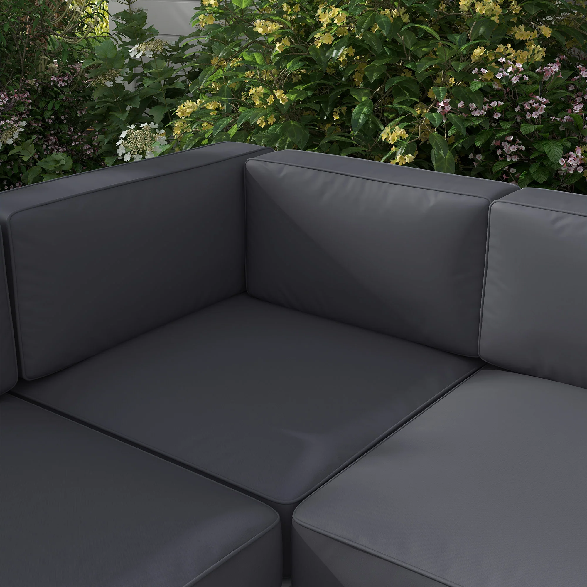 Outsunny 5 PCs Garden Sofa Set w/ Cushions, Aluminium Furniture Sets, Grey - Image 7