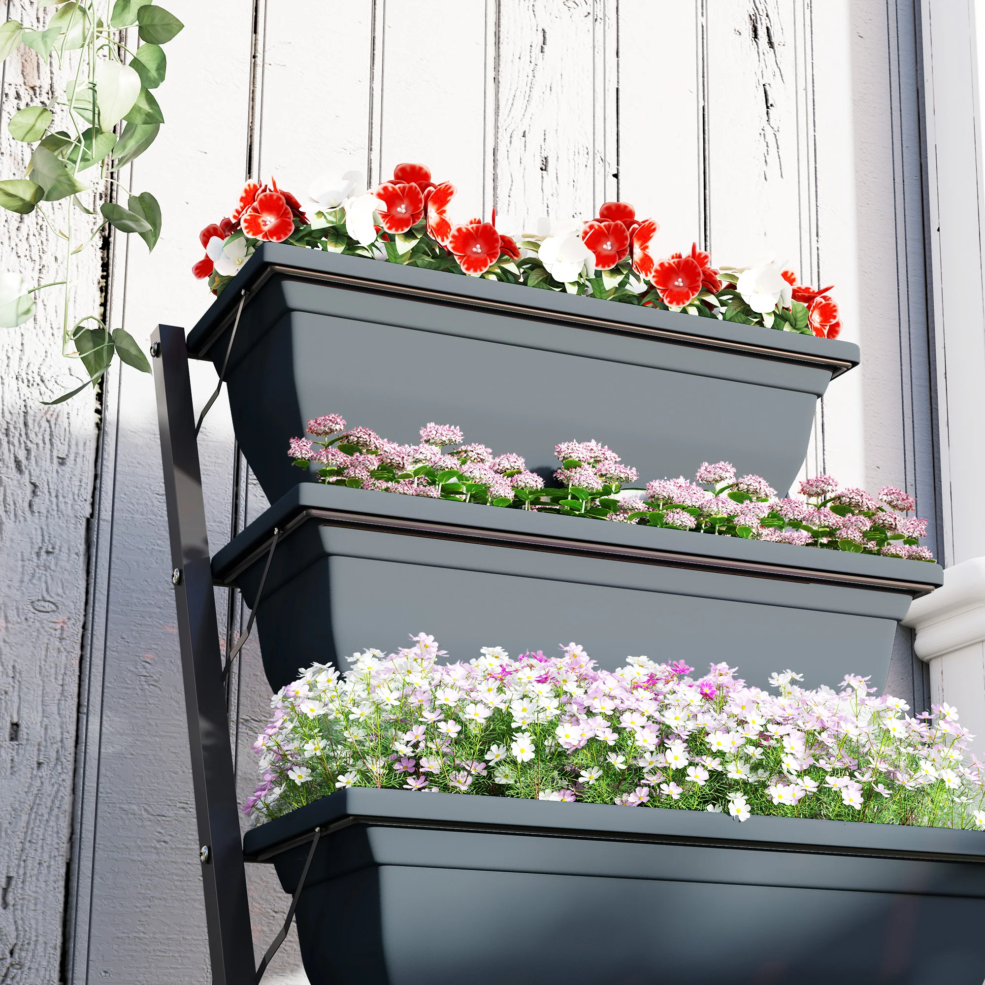 Outsunny 5-Tier Raised Garden Bed, Ladder Planter With 5 Removable Boxes - Image 8