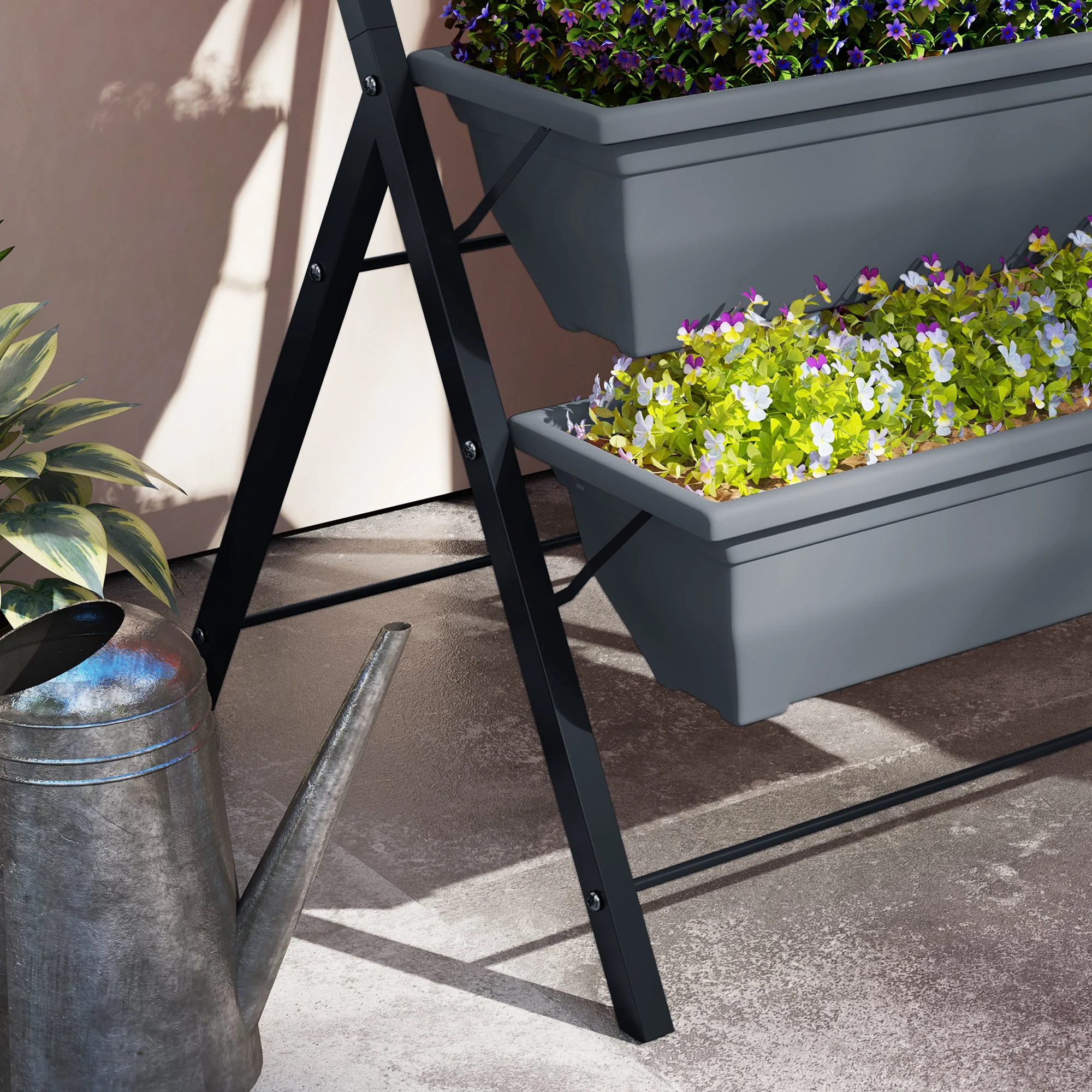 Outsunny 5-Tier Raised Garden Bed, Ladder Planter With 5 Removable Boxes - Image 9