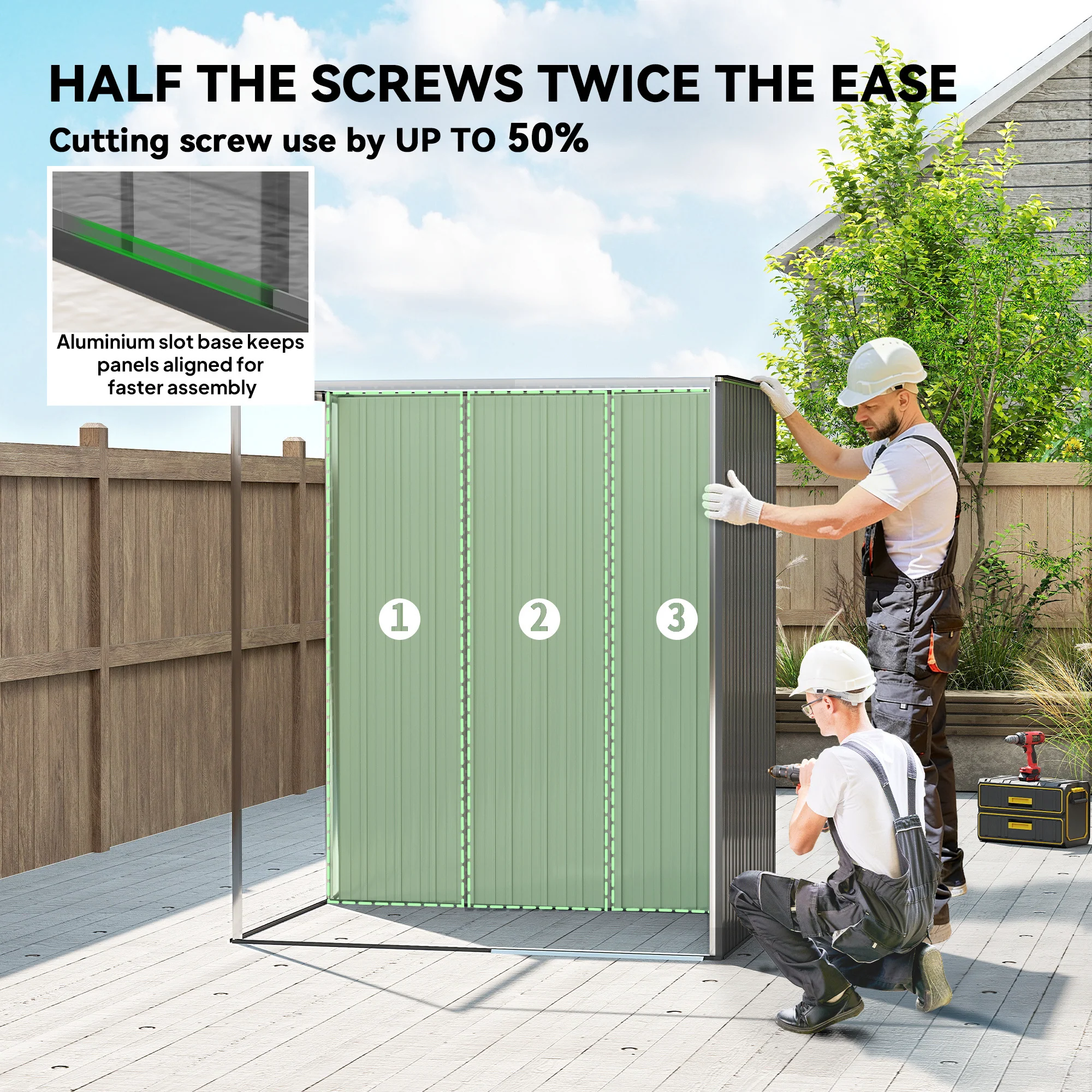 Outsunny 5 X 3.5ft Metal Garden Shed With Effortless Assembly, Light Grey - Image 4