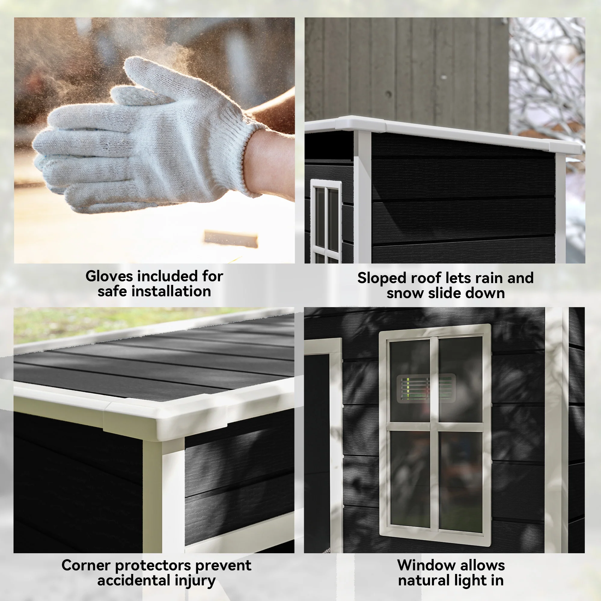 Outsunny 5' X 3' Garden Shed W/ Floor, Lockable Door, Window And Vent Black - Image 7