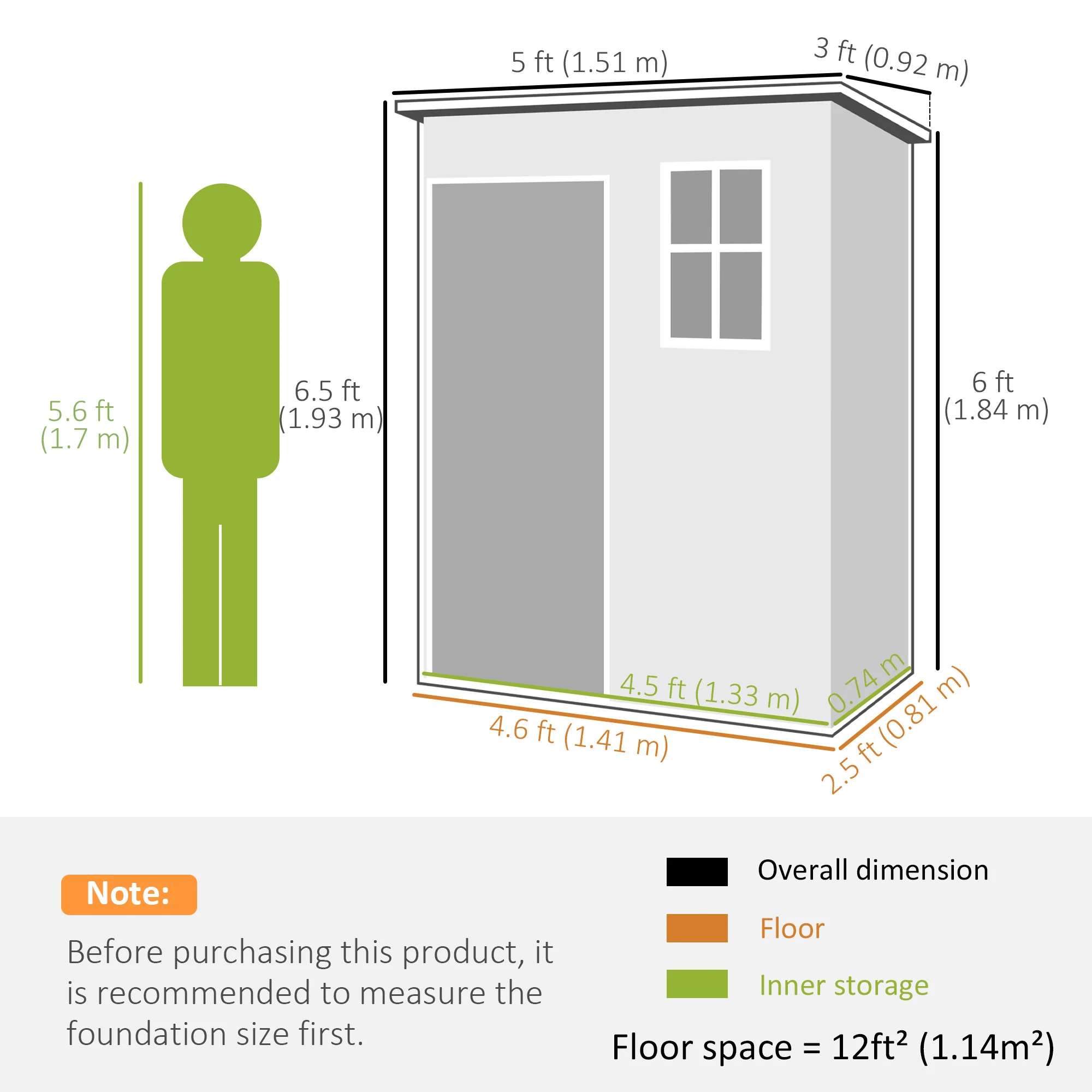 Outsunny 5' X 3' Garden Shed W/ Floor, Lockable Door, Window And Vent, Dark Grey - Image 3
