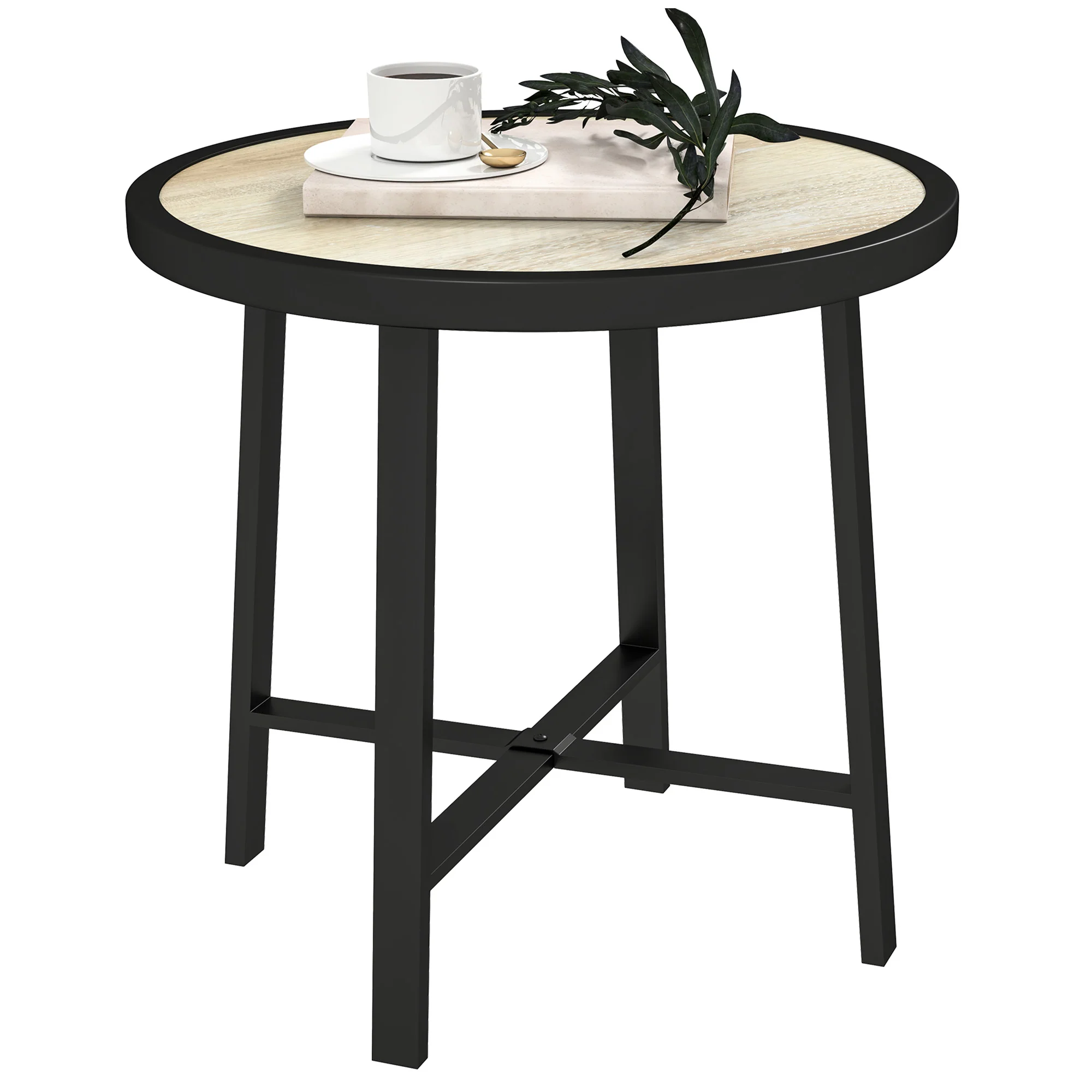 Outsunny 50.5cm Round Garden Table with SPC Tabletop - Image 10
