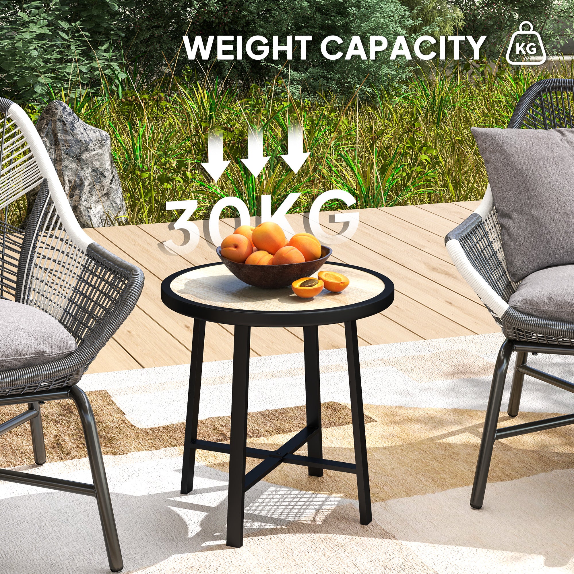 Outsunny 50.5cm Round Garden Table with SPC Tabletop - Image 15