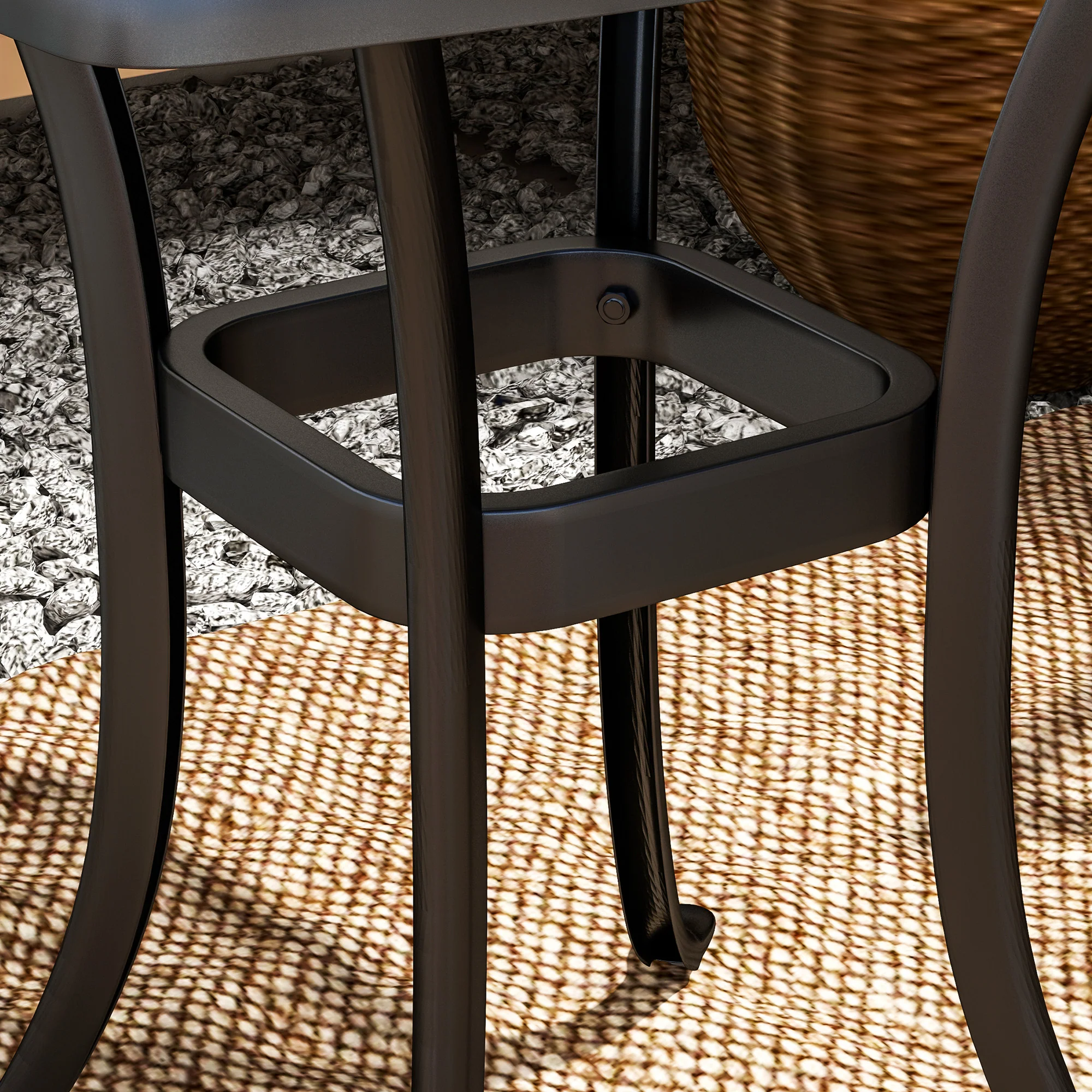 Outsunny 54 x 54cm Aluminium Outdoor Garden Side Table w/ Umbrella Hole, Black - Image 9