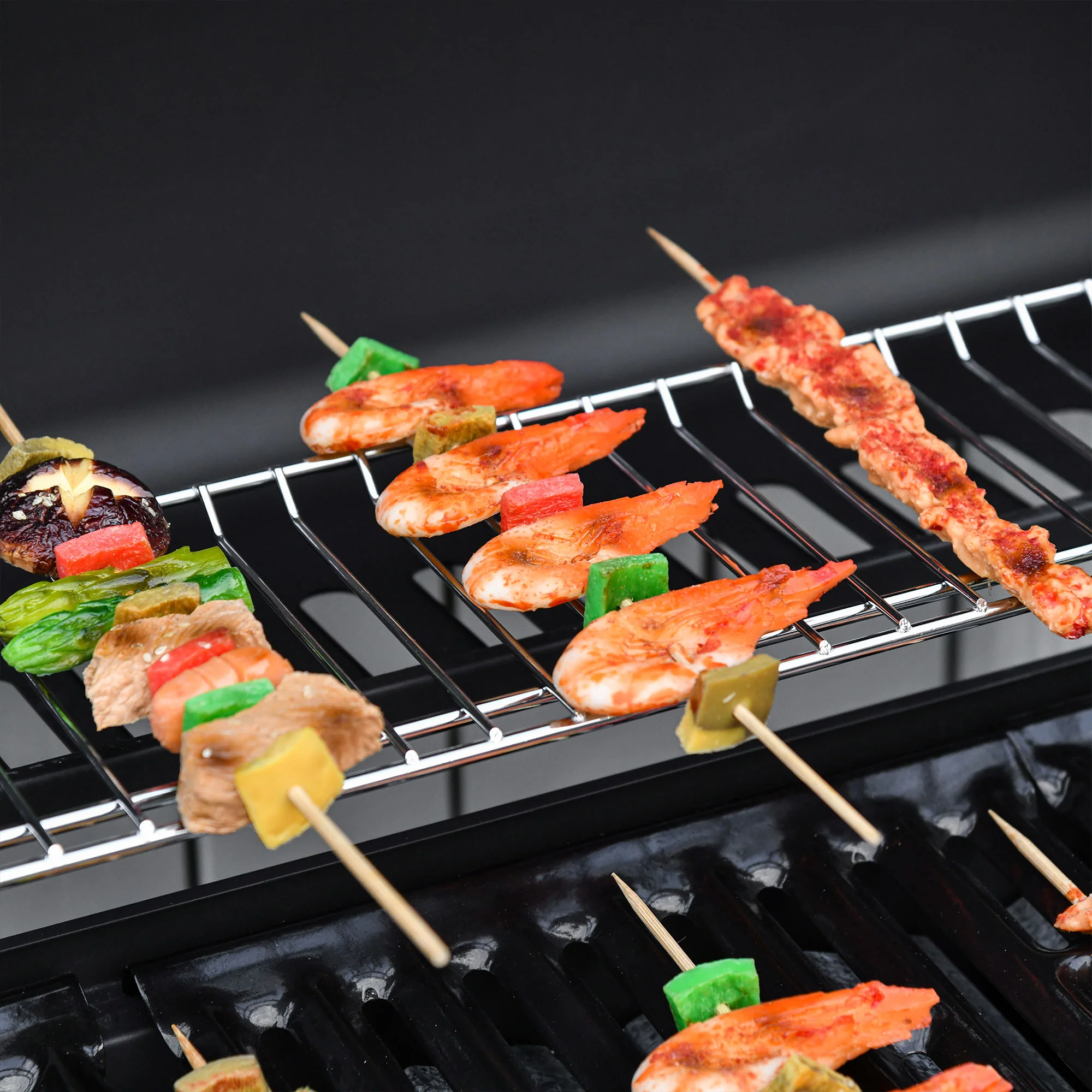 Outsunny 6+1 Burner Gas BBQ Grill Garden Barbecue With Wheels, Cabinet - Image 8