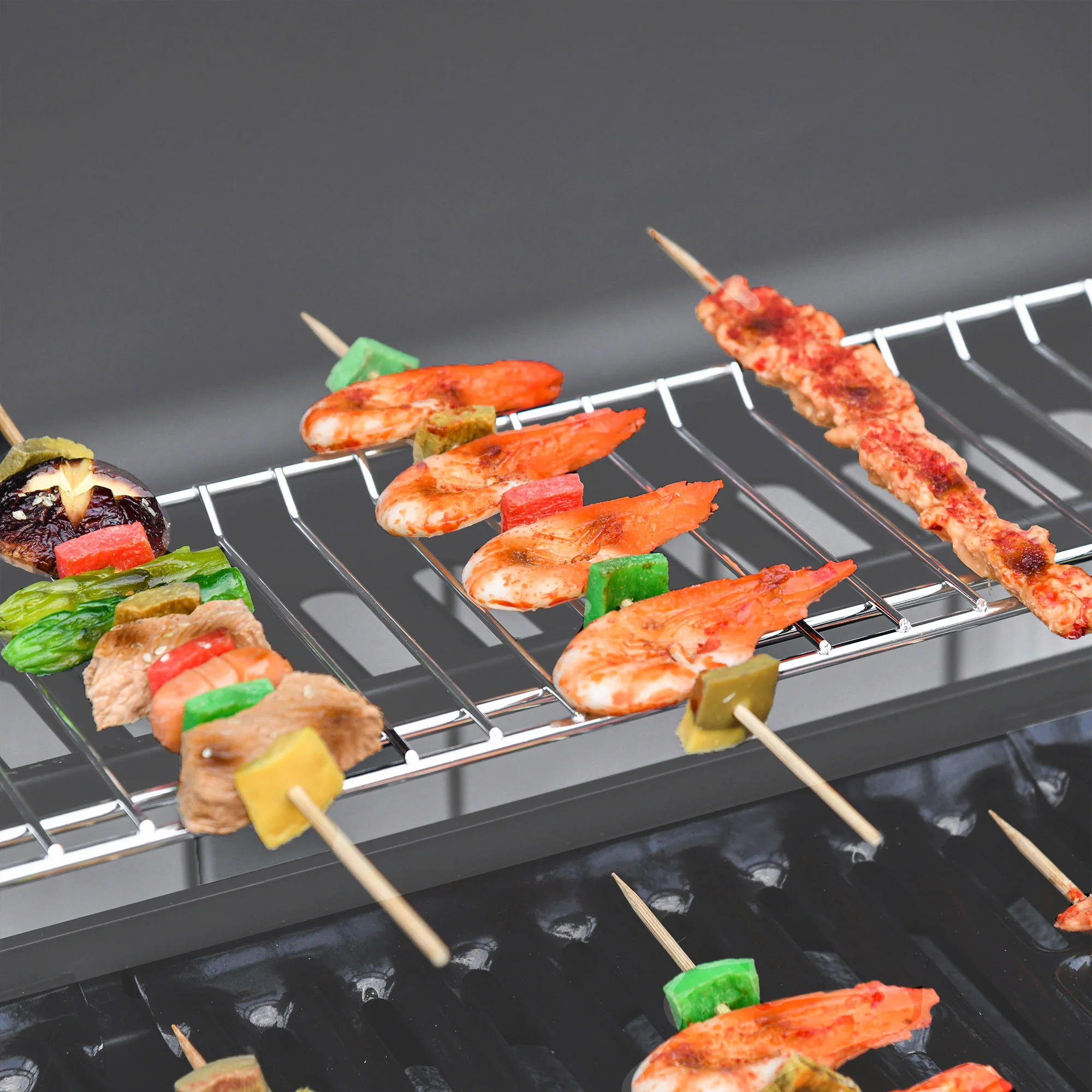 Outsunny 6+1 Burner Gas BBQ Grill Garden Barbecue with Wheels, Cabinet Grey - Image 8