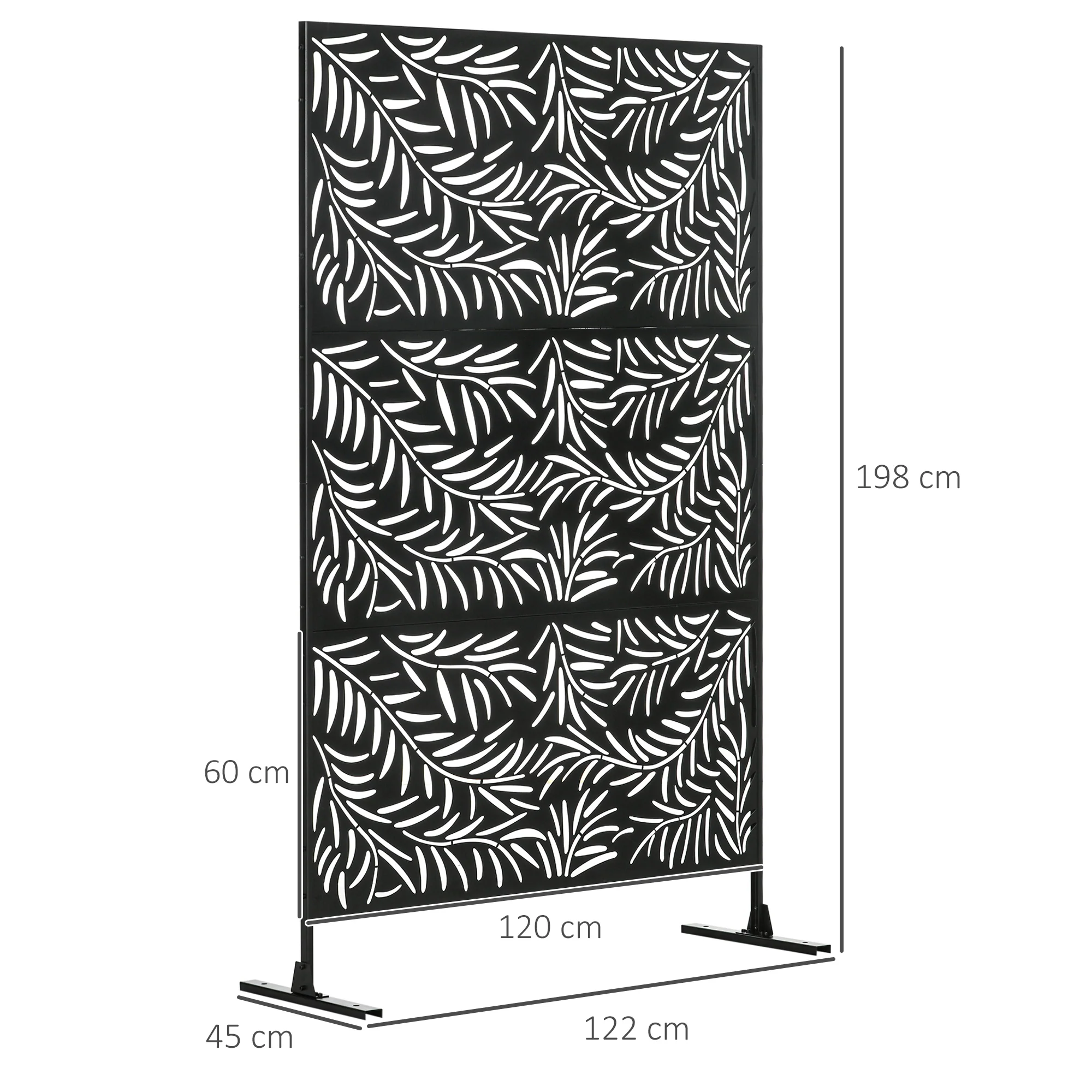 Outsunny 6.5FT Metal Outdoor Privacy Screen Panel w/ Stand and Expansion Screws - Image 5