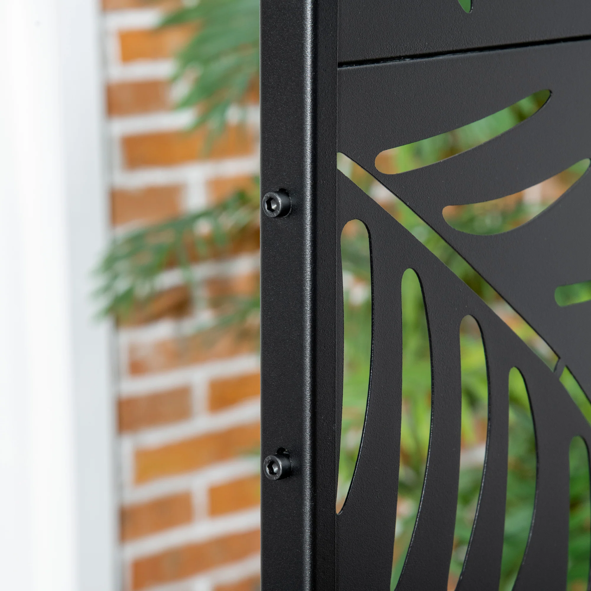 Outsunny 6.5FT Metal Outdoor Privacy Screen Panel w/ Stand and Expansion Screws - Image 9