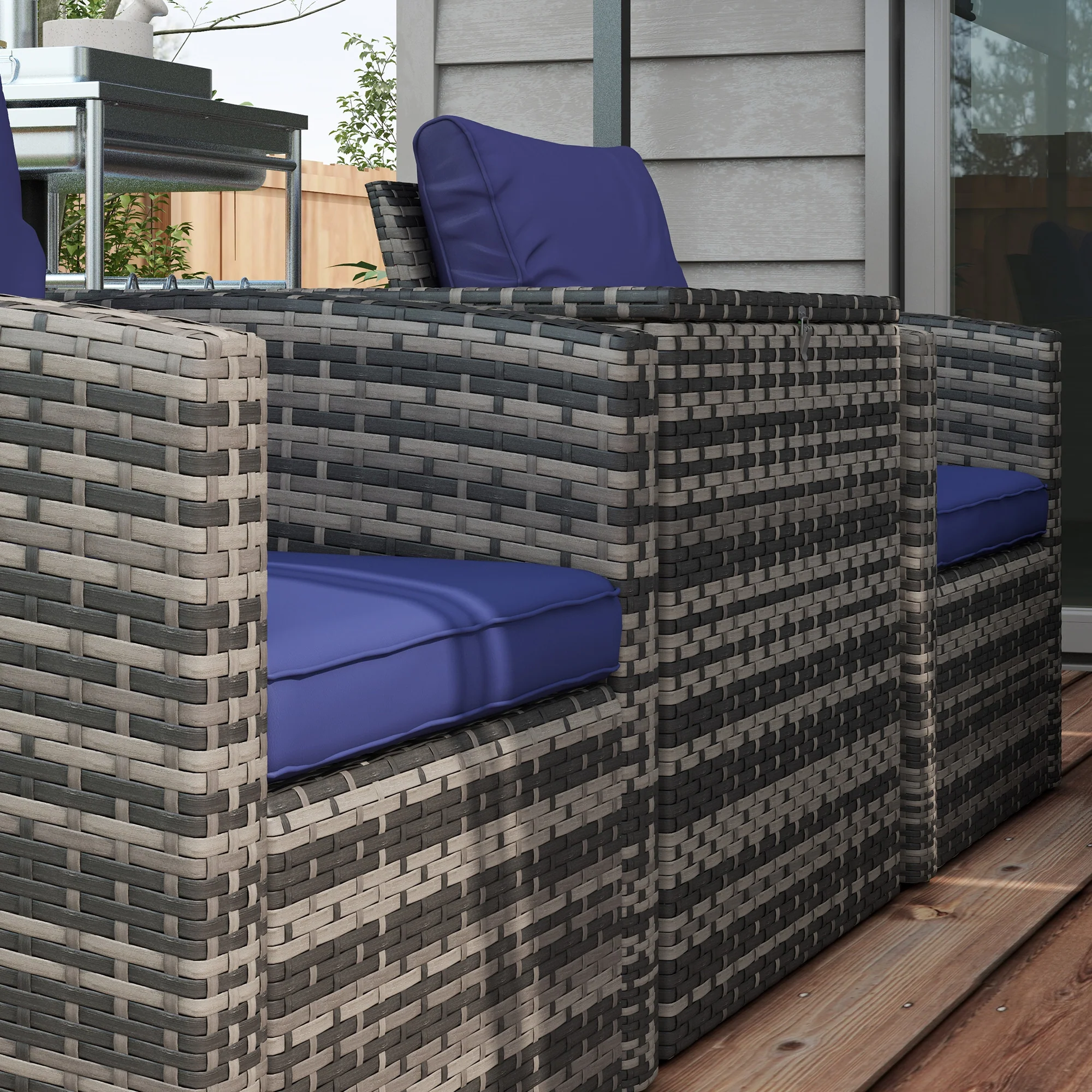 Outsunny 6 PCS Patio Rattan Sofa Set Conversation Furniture - Image 18