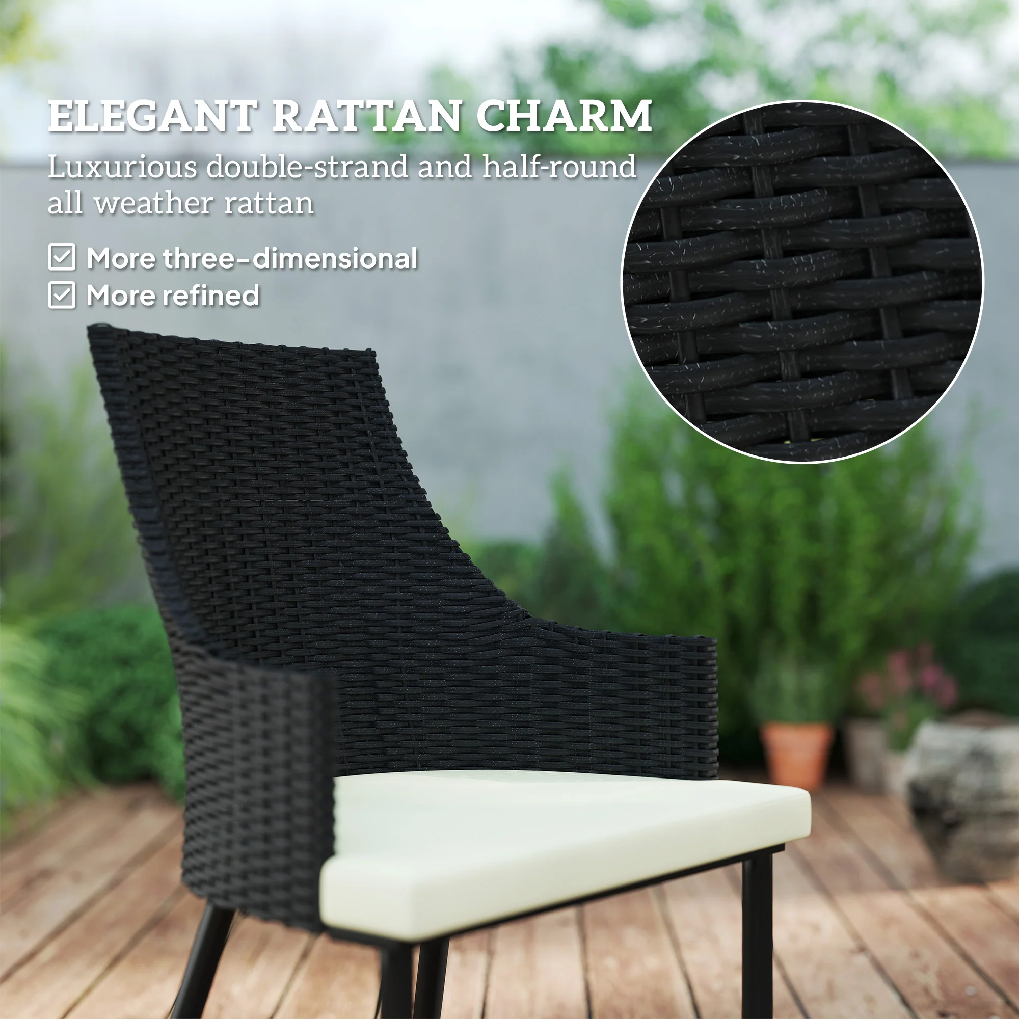 Outsunny 6 Seater Garden Furniture with Cushions, Parasol Hole - Image 3