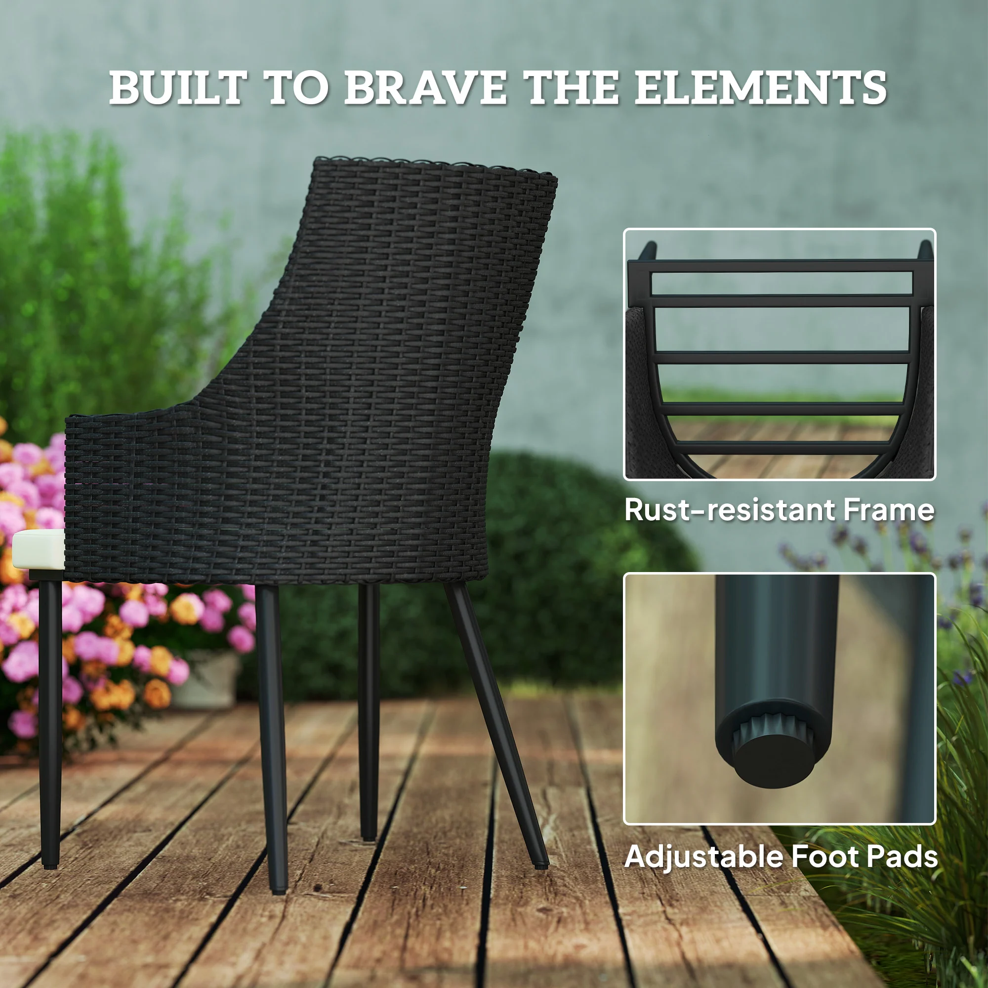 Outsunny 6 Seater Garden Furniture with Cushions, Parasol Hole - Image 6