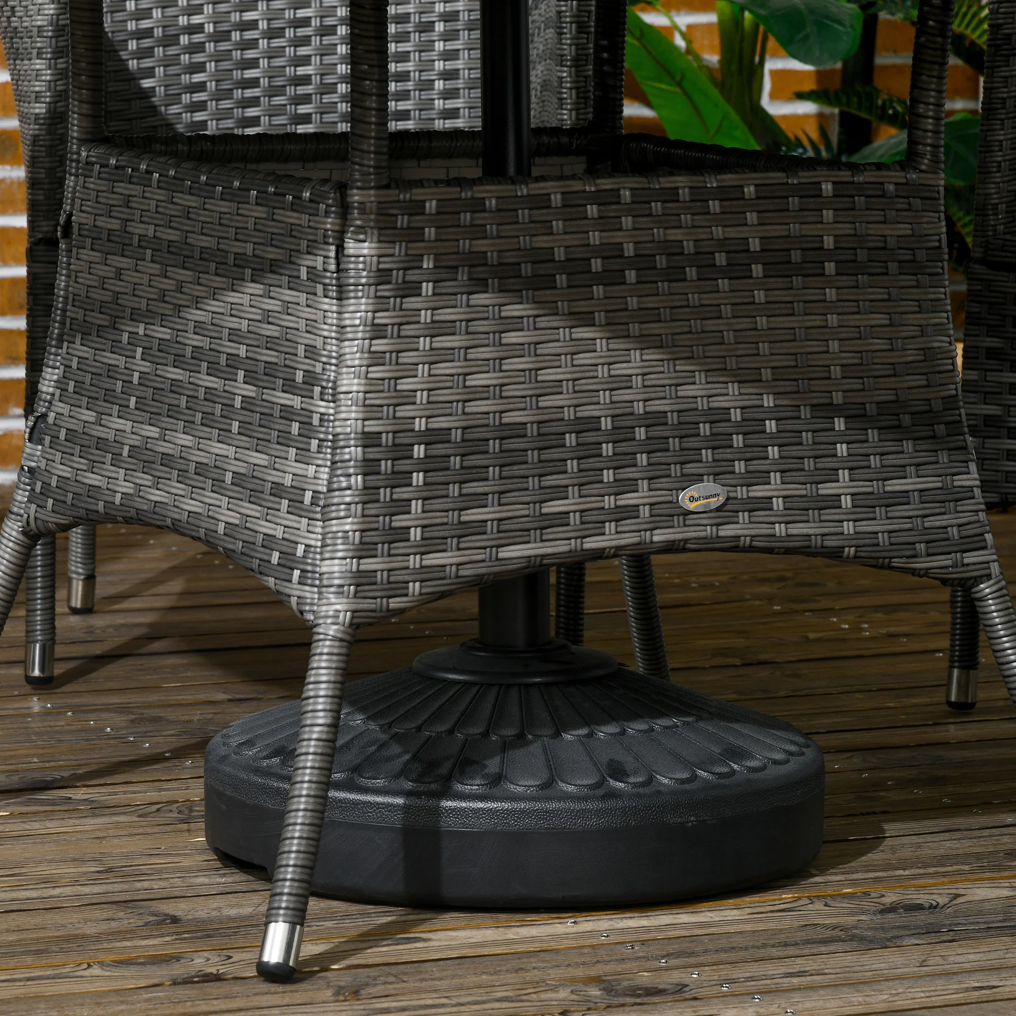 Outsunny 6 Seater Rattan Outdoor Dining Set With Cushions - Image 9