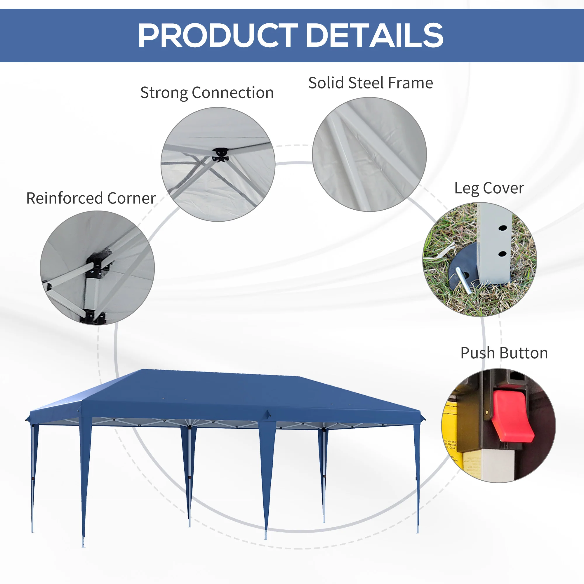 Outsunny 6 X 3(m) Pop Up Gazebo Patio Party Event Heavy Duty Canopy - Image 13