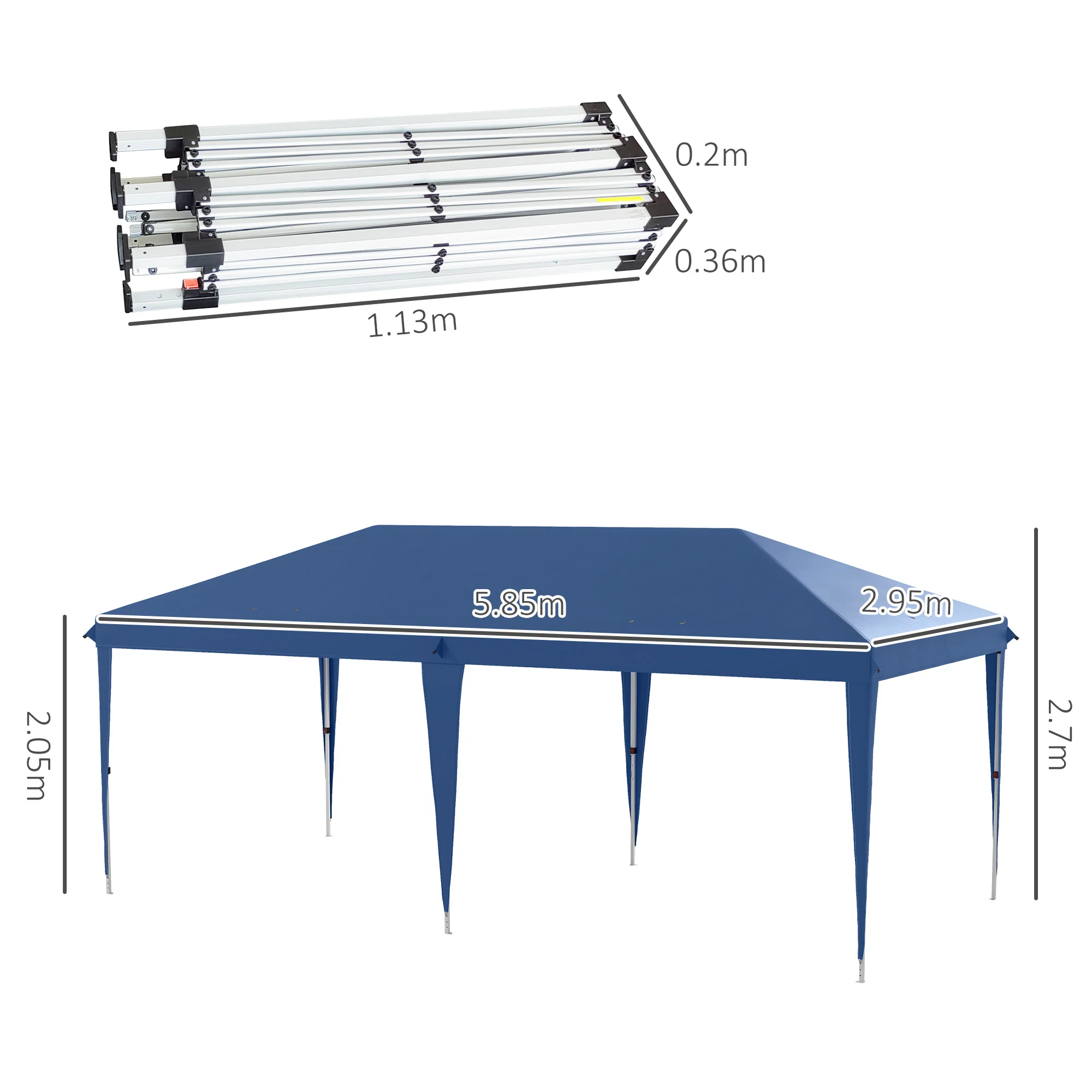 Outsunny 6 X 3(m) Pop Up Gazebo Patio Party Event Heavy Duty Canopy - Image 14