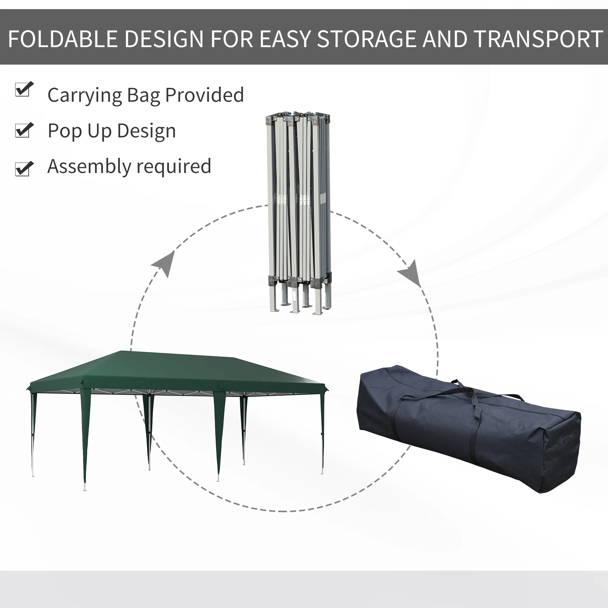 Outsunny 6 X 3(m) Pop Up Gazebo Patio Party Event Heavy Duty Canopy - Image 3