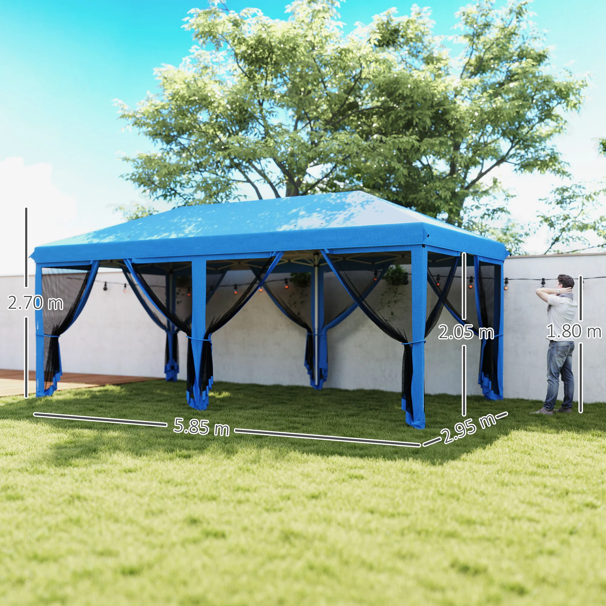 Outsunny 6 X 3(m) Pop Up Party Tent Canopy With 6 Removable Sidewalls - Image 14