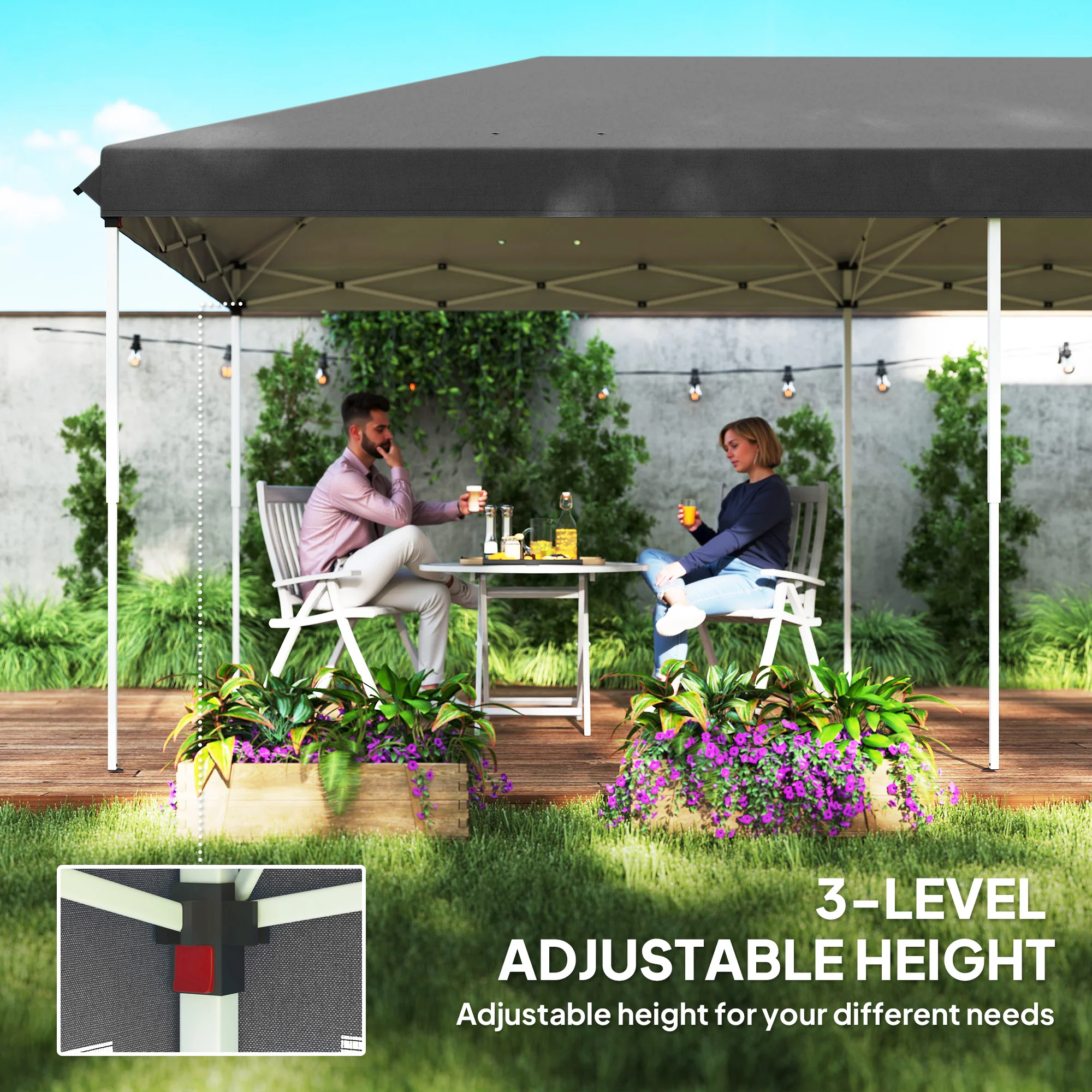 Outsunny 6 X 3(m) Pop Up Party Tent Canopy With 6 Removable Sidewalls - Image 7