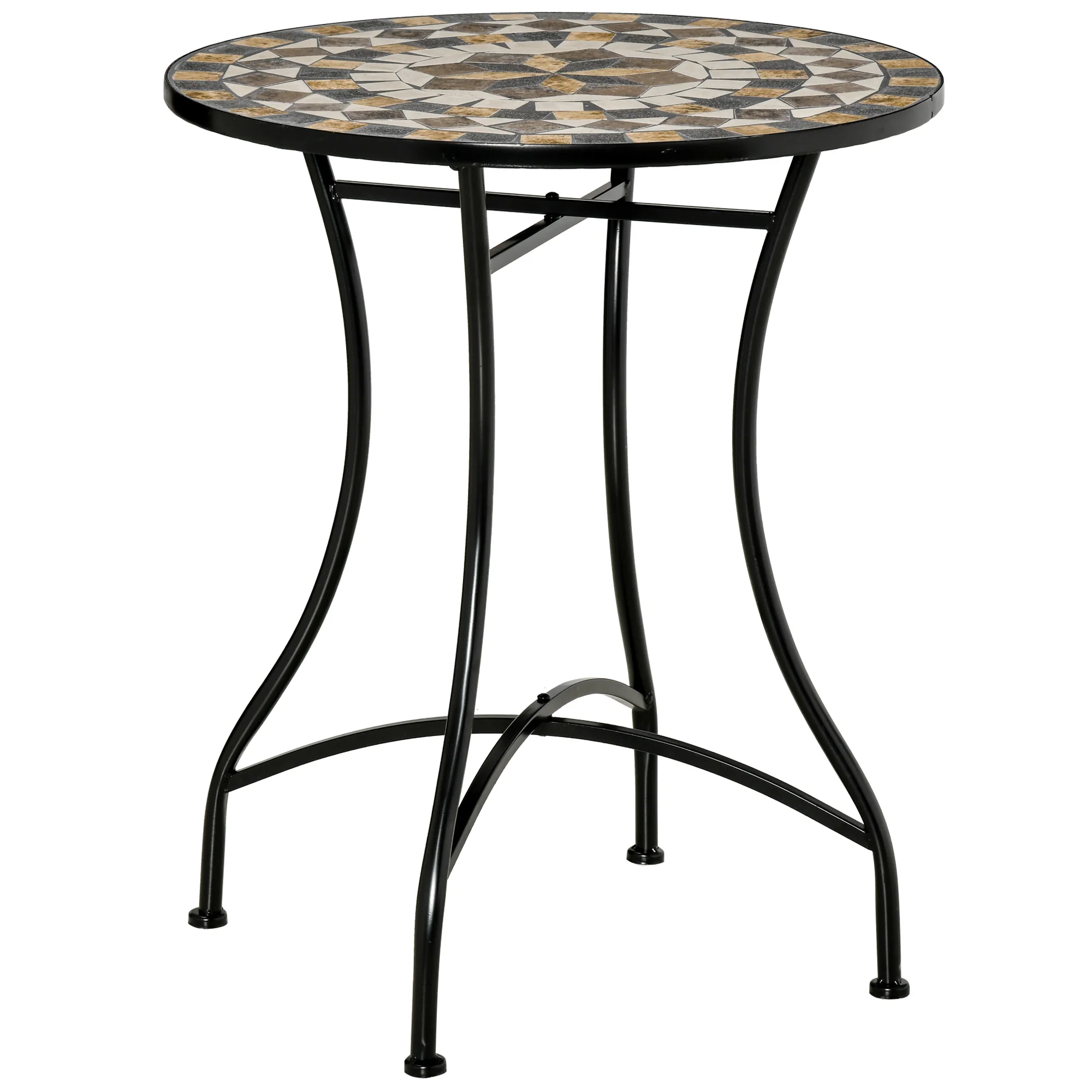 Outsunny 60cm Mosaic Round Bistro Table Outdoor Garden Side Table - Image 17