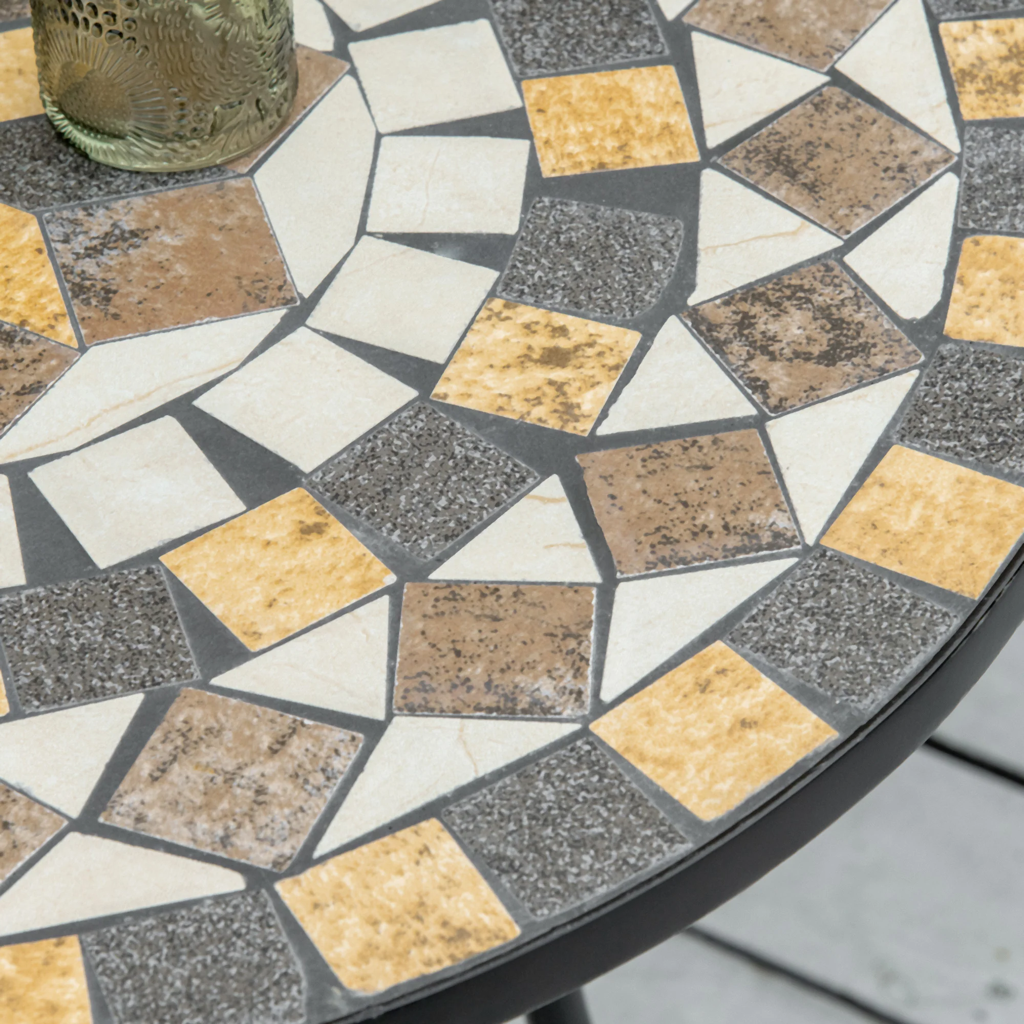 Outsunny 60cm Mosaic Round Bistro Table Outdoor Garden Side Table - Image 24