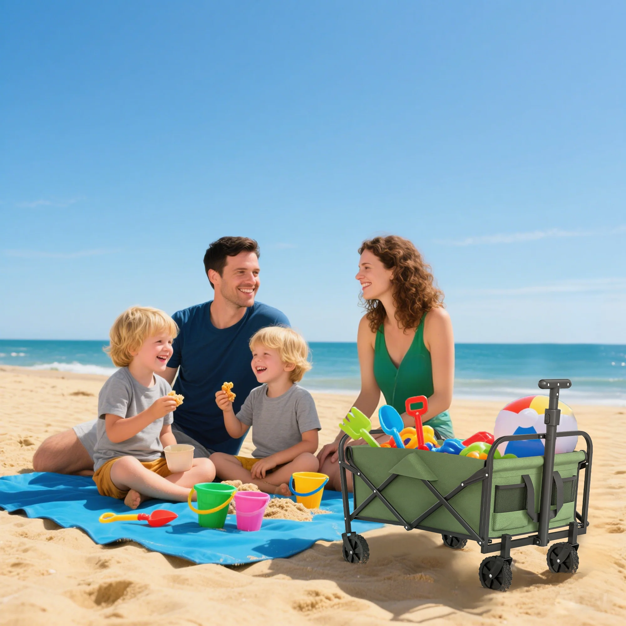 Outsunny 62L Festival Trolley, 120kg Heavy Duty Folding Trolley Cart - Image 18