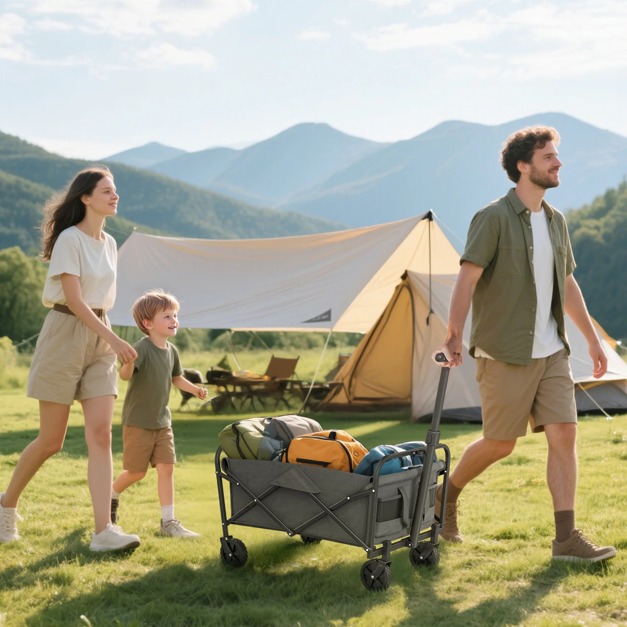 Outsunny 62L Festival Trolley, 120kg Heavy Duty Folding Trolley Cart - Image 20
