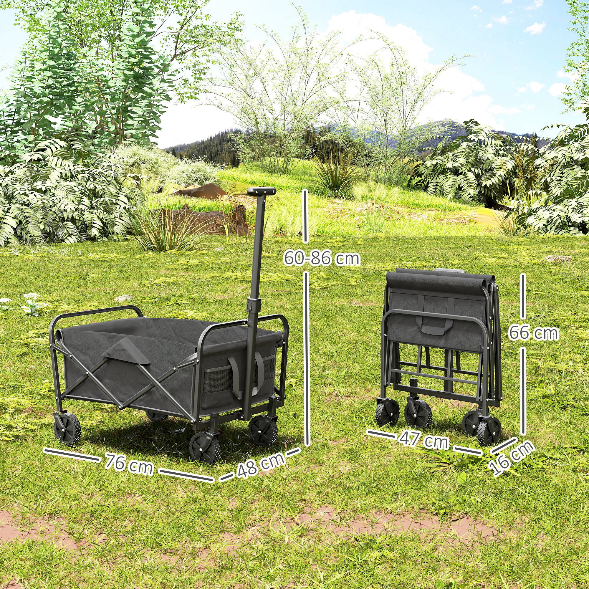 Outsunny 62L Festival Trolley, 120kg Heavy Duty Folding Trolley Cart - Image 23