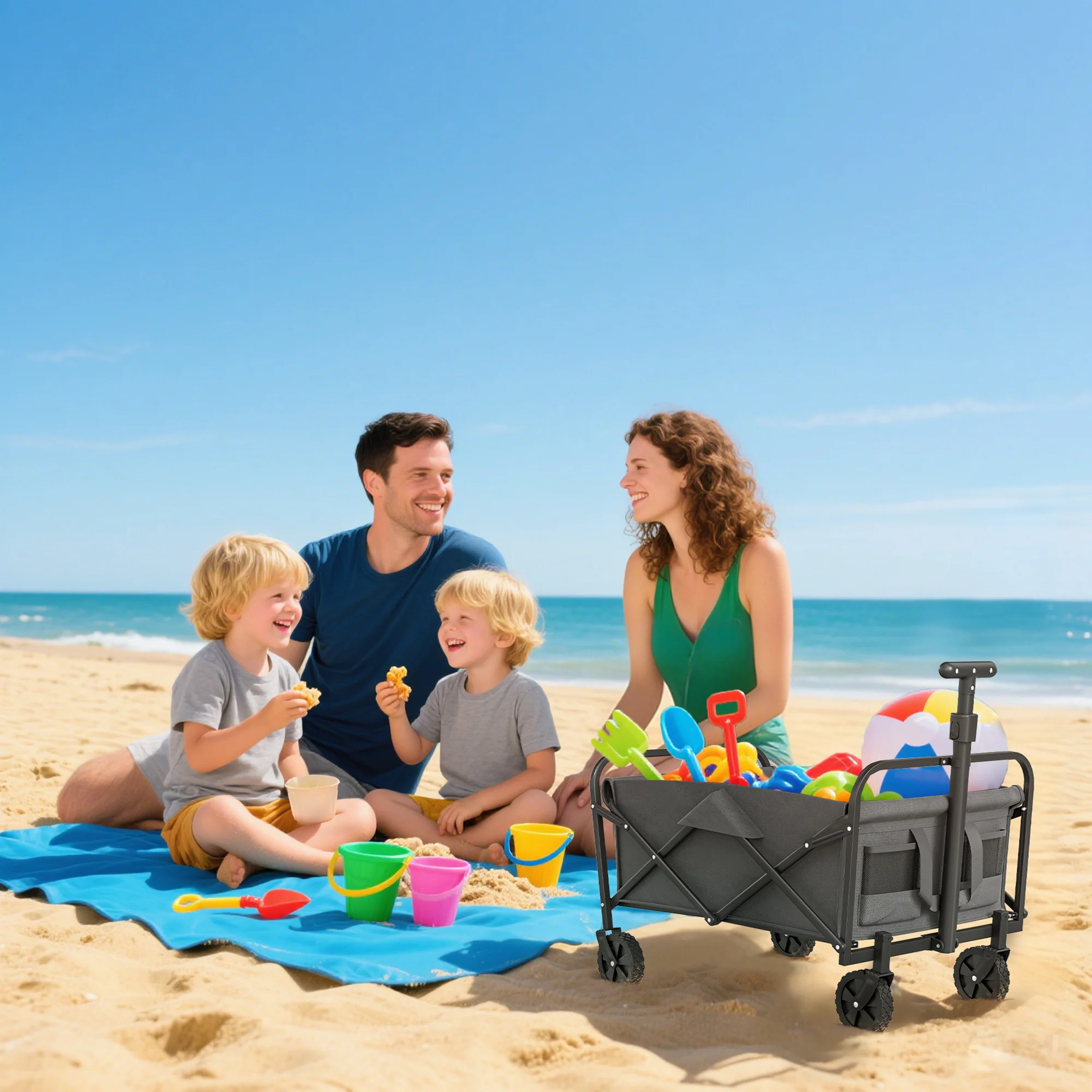 Outsunny 62L Festival Trolley, 120kg Heavy Duty Folding Trolley Cart - Image 27