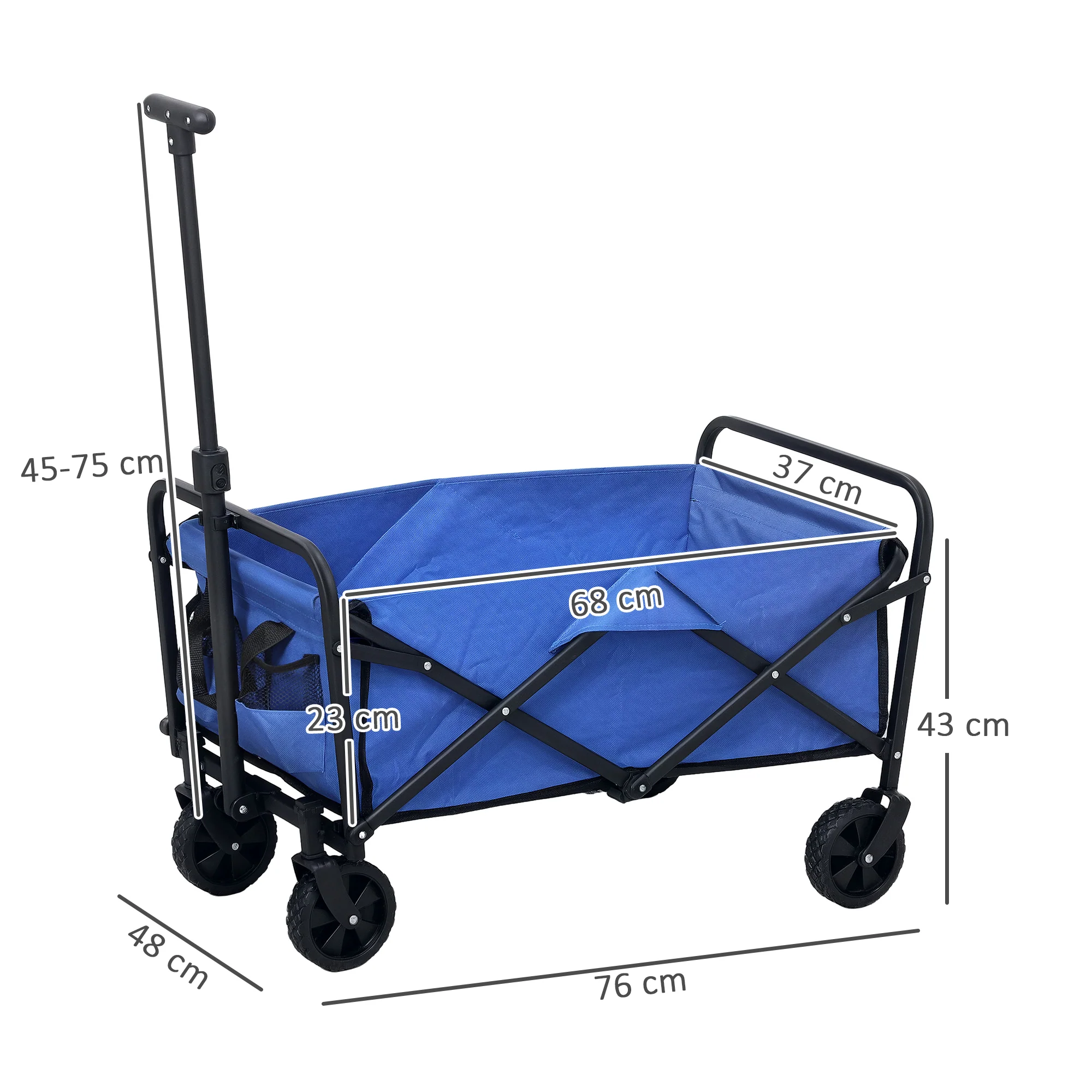 Outsunny 62L Festival Trolley, 120kg Heavy Duty Folding Trolley Cart - Image 5