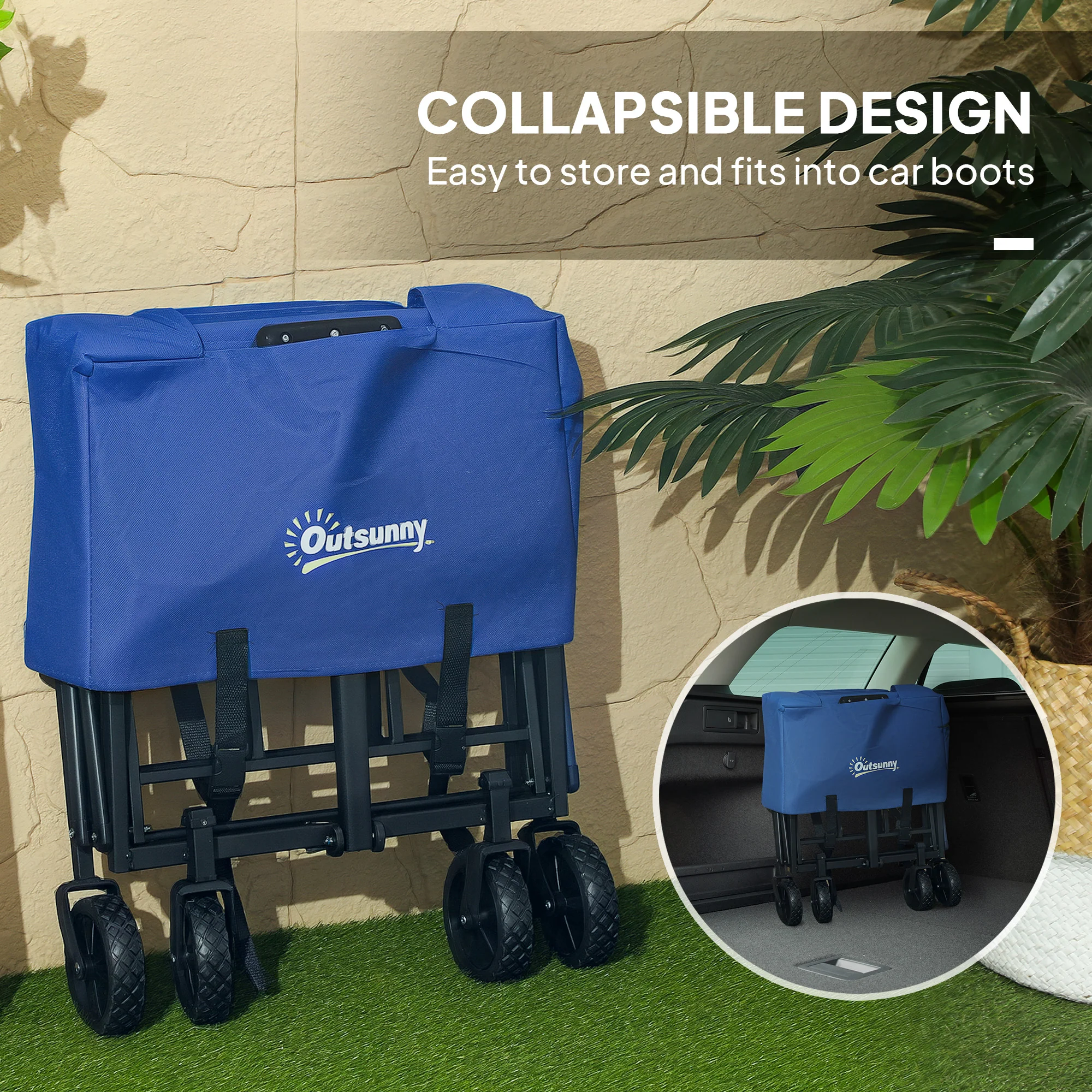 Outsunny 62L Festival Trolley, 120kg Heavy Duty Folding Trolley Cart - Image 6
