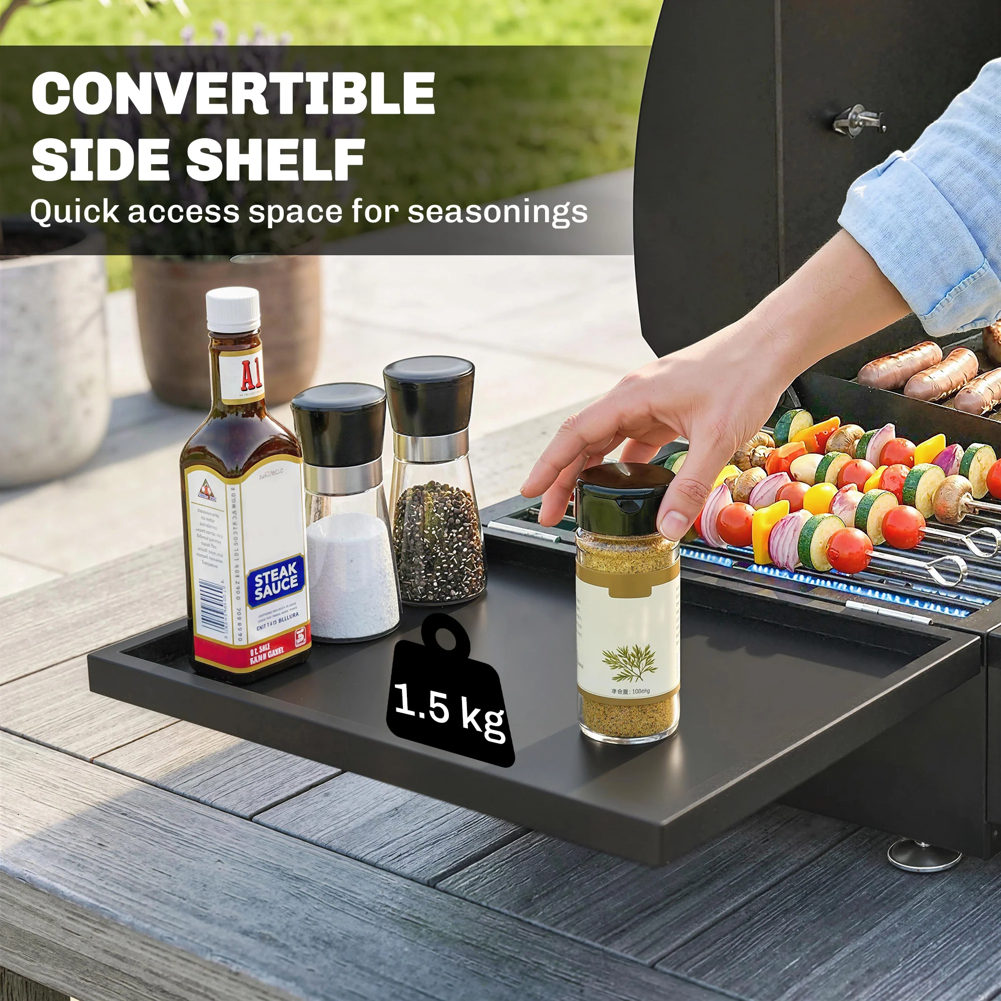 Outsunny 7.5 KW Portable Portable Gas Plancha BBQ Grill With 3 Burner, Black - Image 7