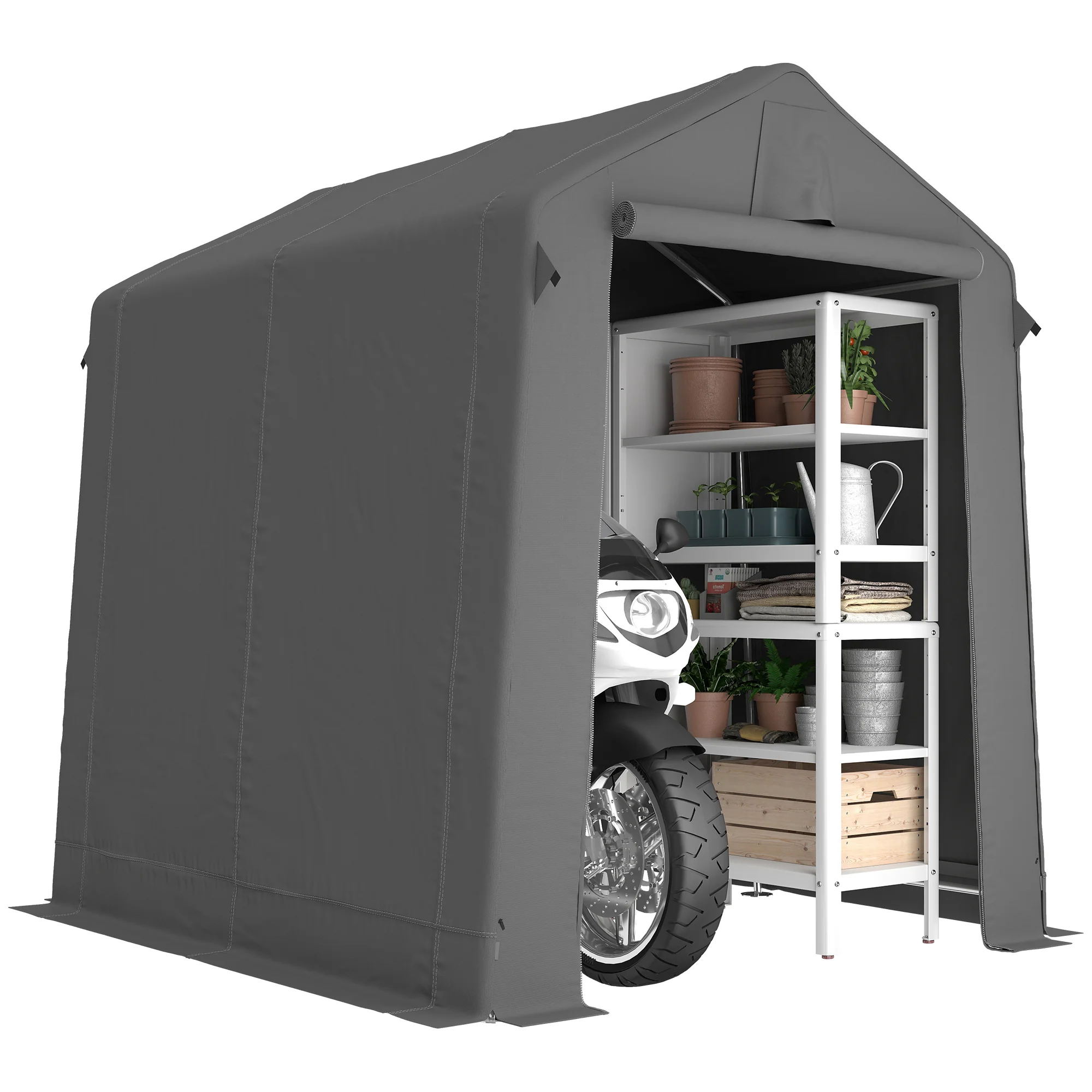 Outsunny 7.5 X 6.2 Ft Outdoor Garden Storage Shed, Waterproof Bike Tent