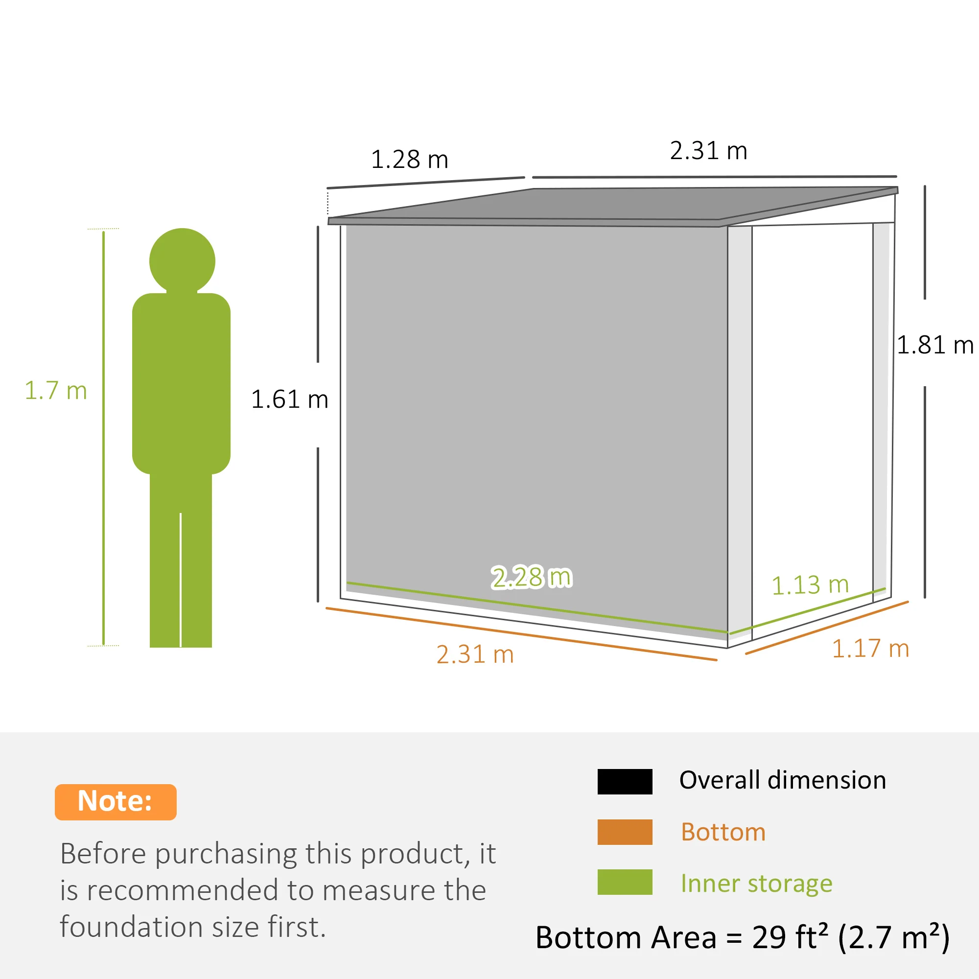 Outsunny 7.6 X 4ft Outdoor Garden Storage Shed With Window, Dark Grey - Image 5