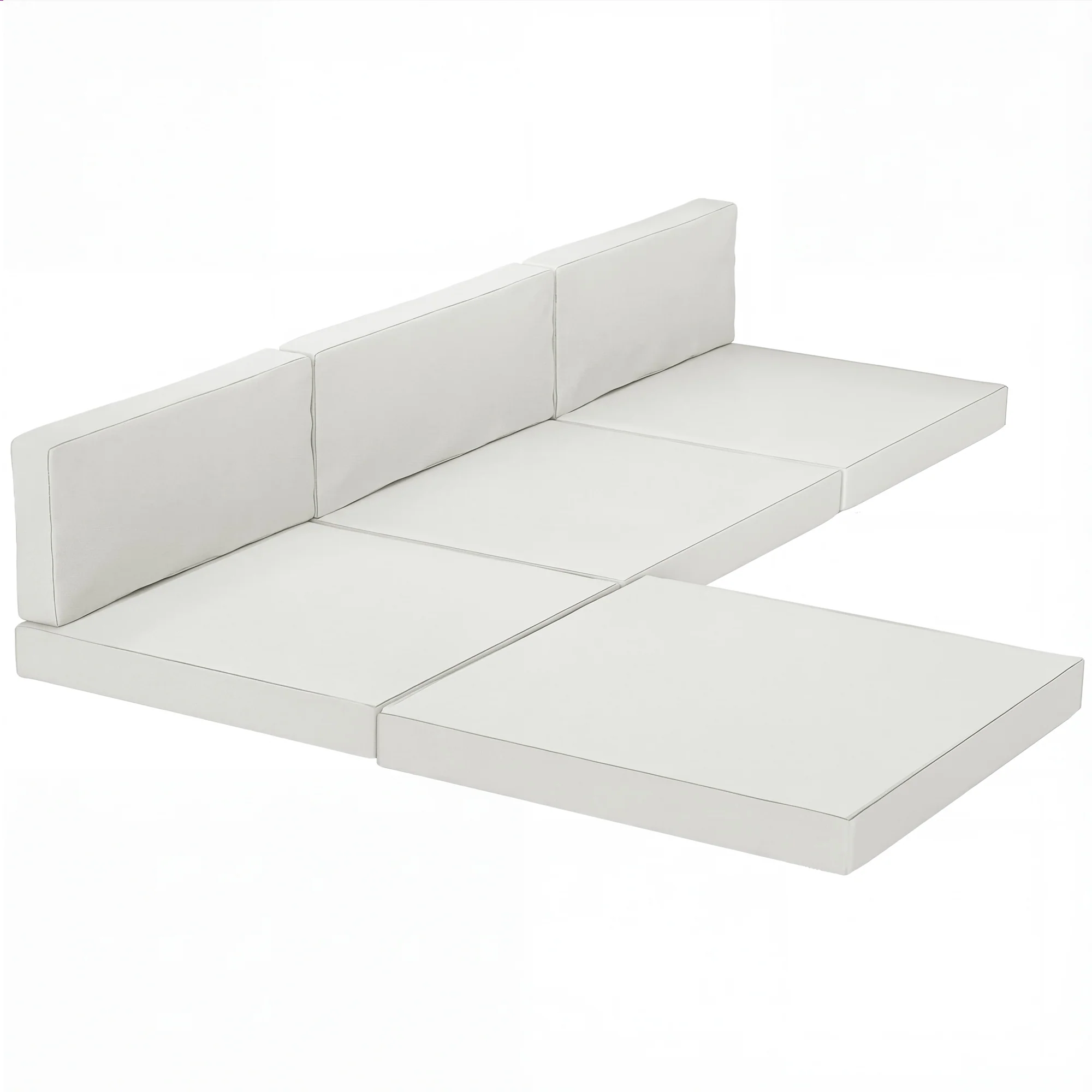 Outsunny 7-Piece Patio Furniture Cushions Water-Repellent 60x60cm, Cream