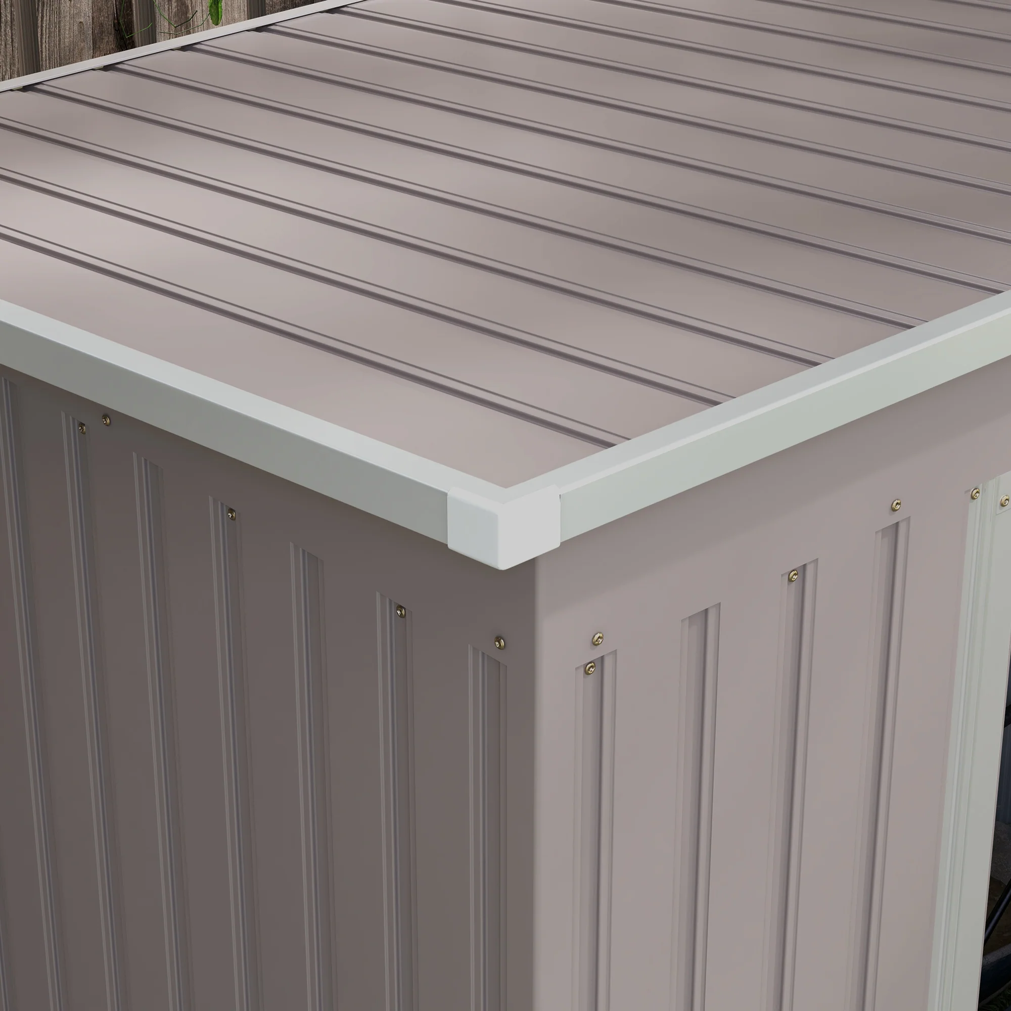 Outsunny 7 x 4ft Metal Garden Storage Shed w/ Double Door & Ventilation Grey - Image 8