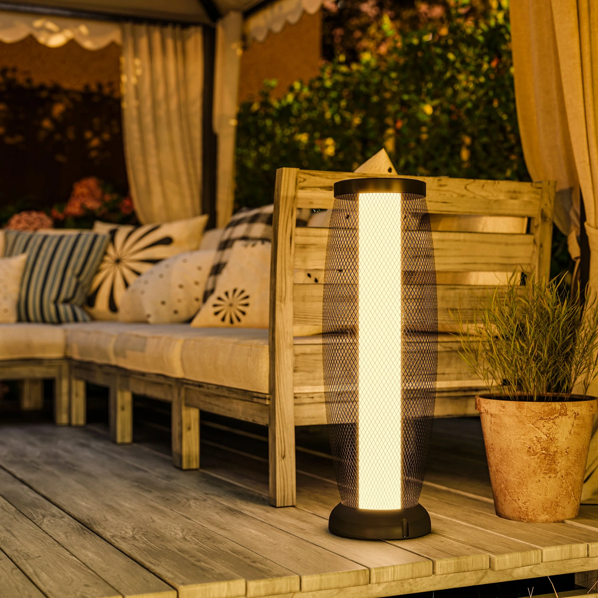Outsunny 71.5 Cm Garden Solar Lamp, Metal Floor Lamp With Auto On/Off LED - Image 2