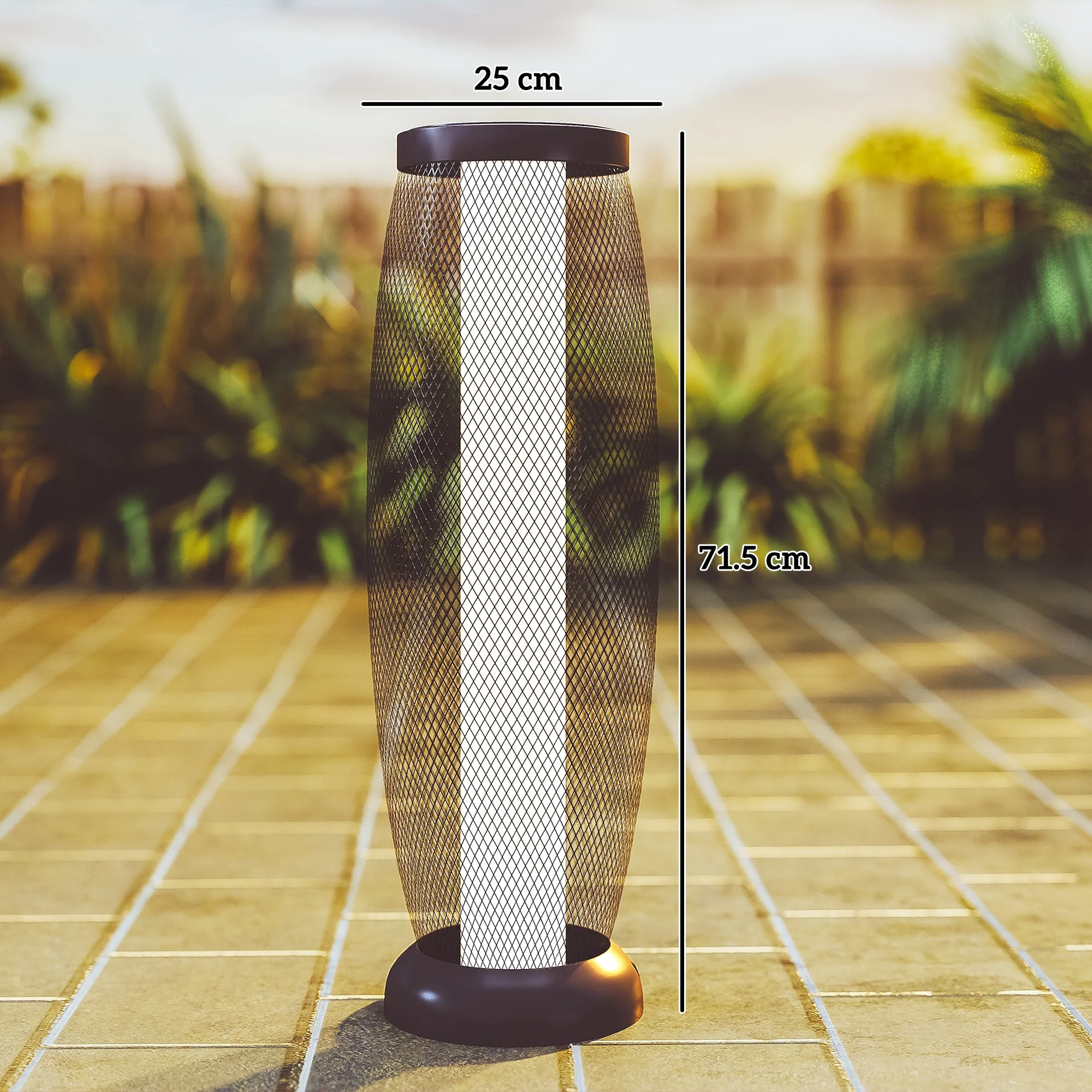 Outsunny 71.5 Cm Garden Solar Lamp, Metal Floor Lamp With Auto On/Off LED - Image 5
