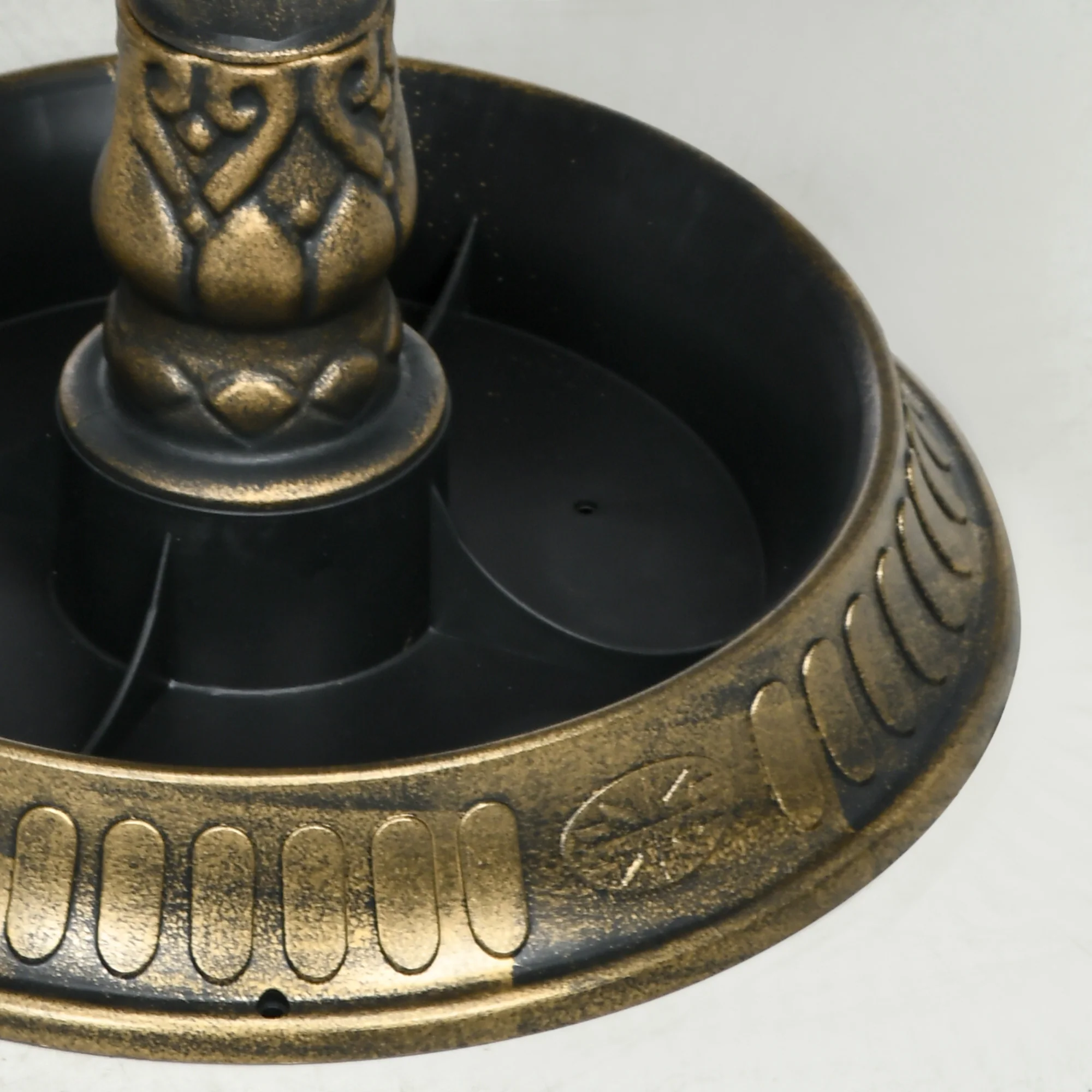 Outsunny 72cm Tall Bird Bath With Bird Decoration For Garden, Bronze Tone - Image 9