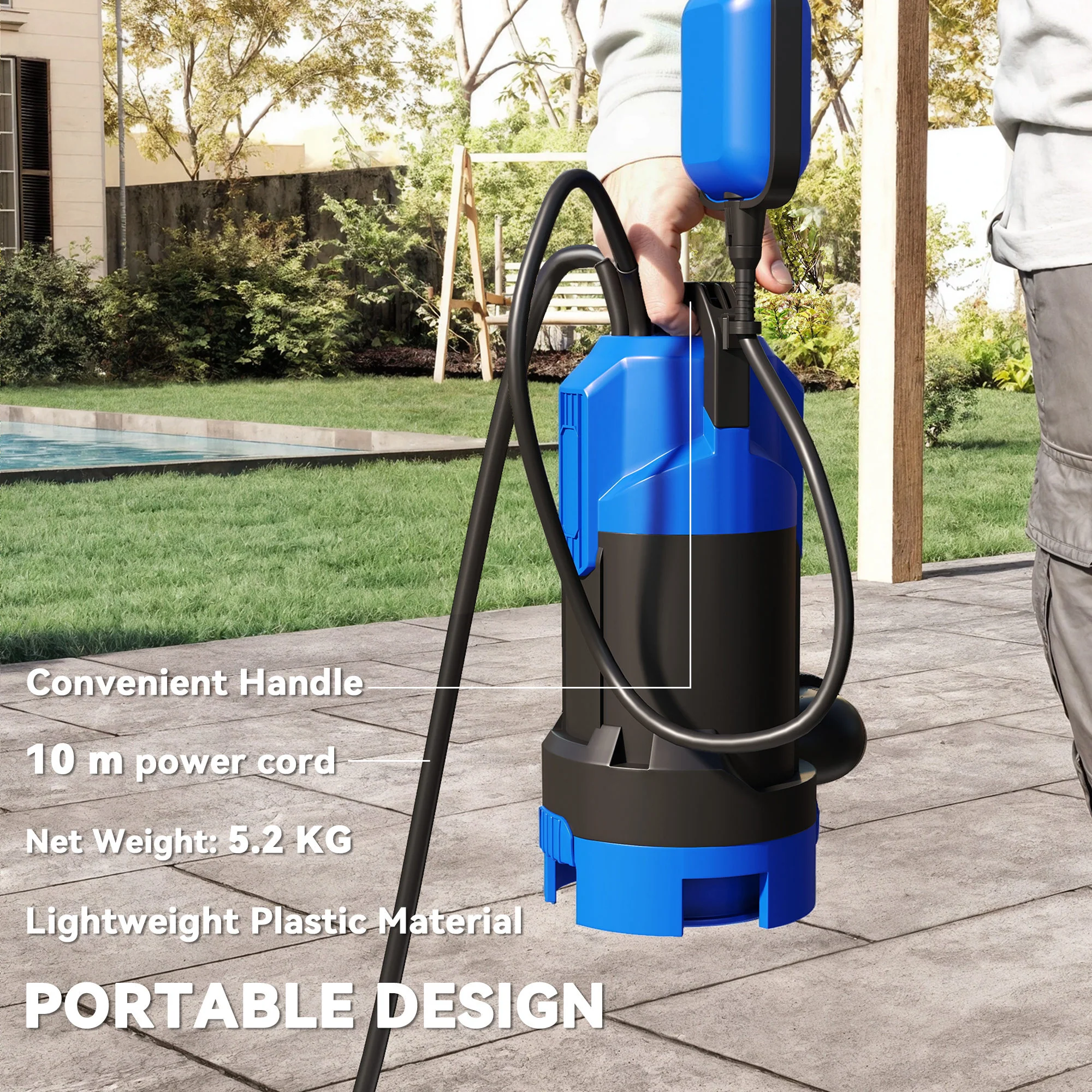 Outsunny 750W Water Pump With Float Switch, 20000L/H Electric Sump Pump - Image 7