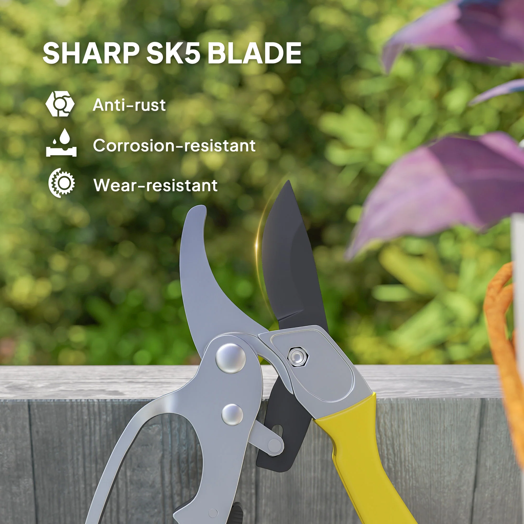 Outsunny 8\" Garden Secateurs, Pruning Shears Heavy Duty with SK5 Blade - Image 3