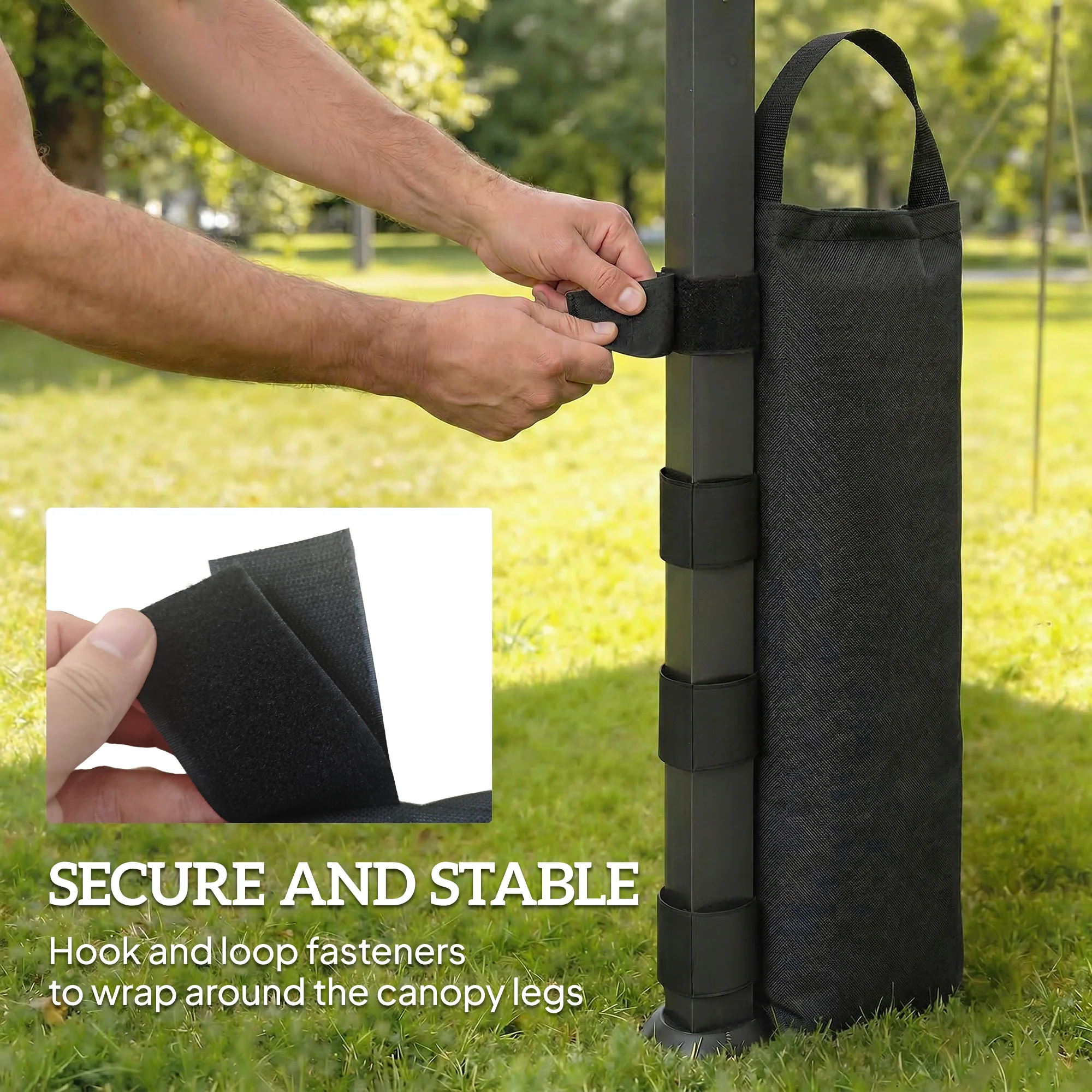 Outsunny 8 Pack Gazebo Sand Weights Bags, 40 Kg Heavy Duty Sandbags, Black - Image 5