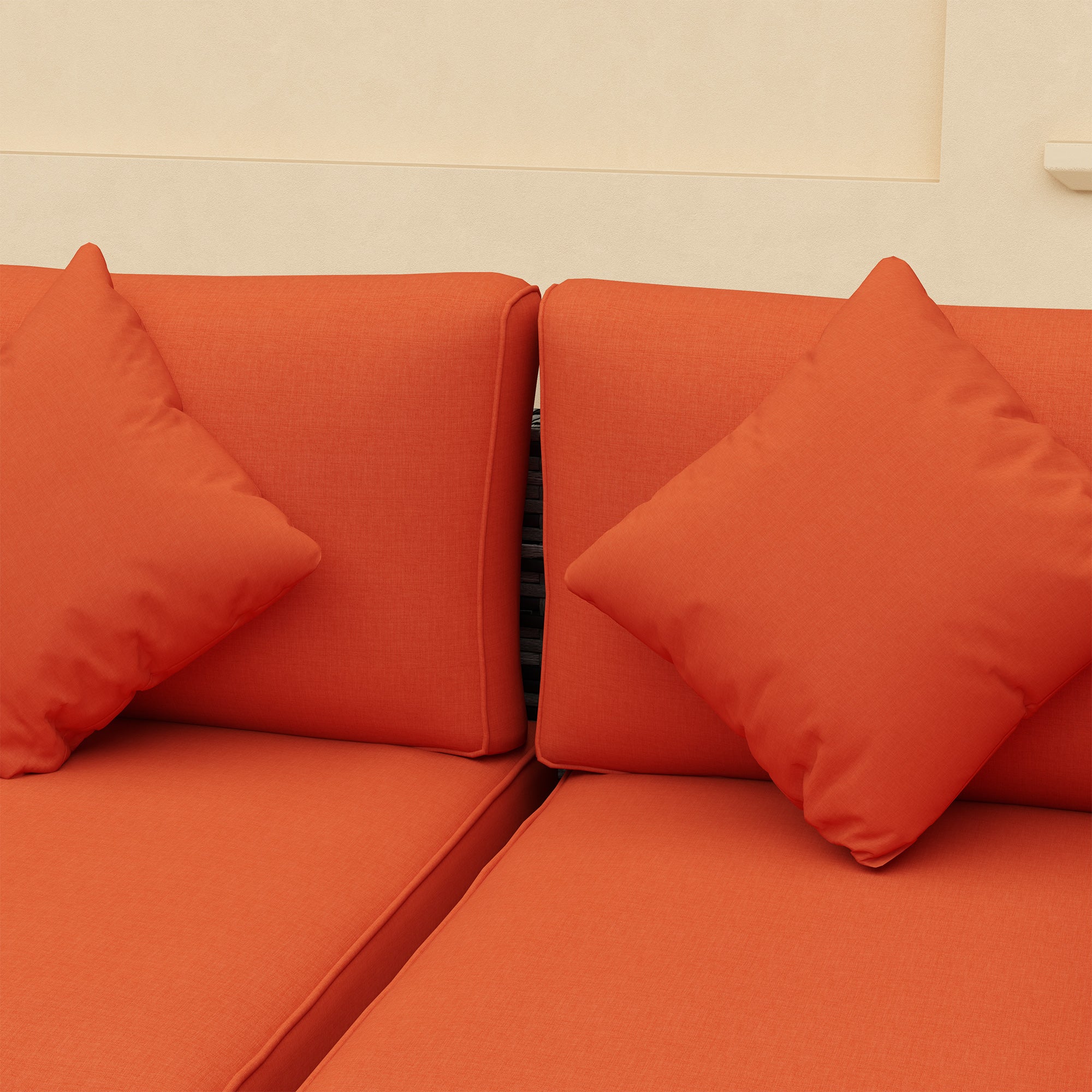 Outsunny 8 Pieces Patio Rattan Sofa Set Outdoor Garden Furniture Set Orange - Image 8