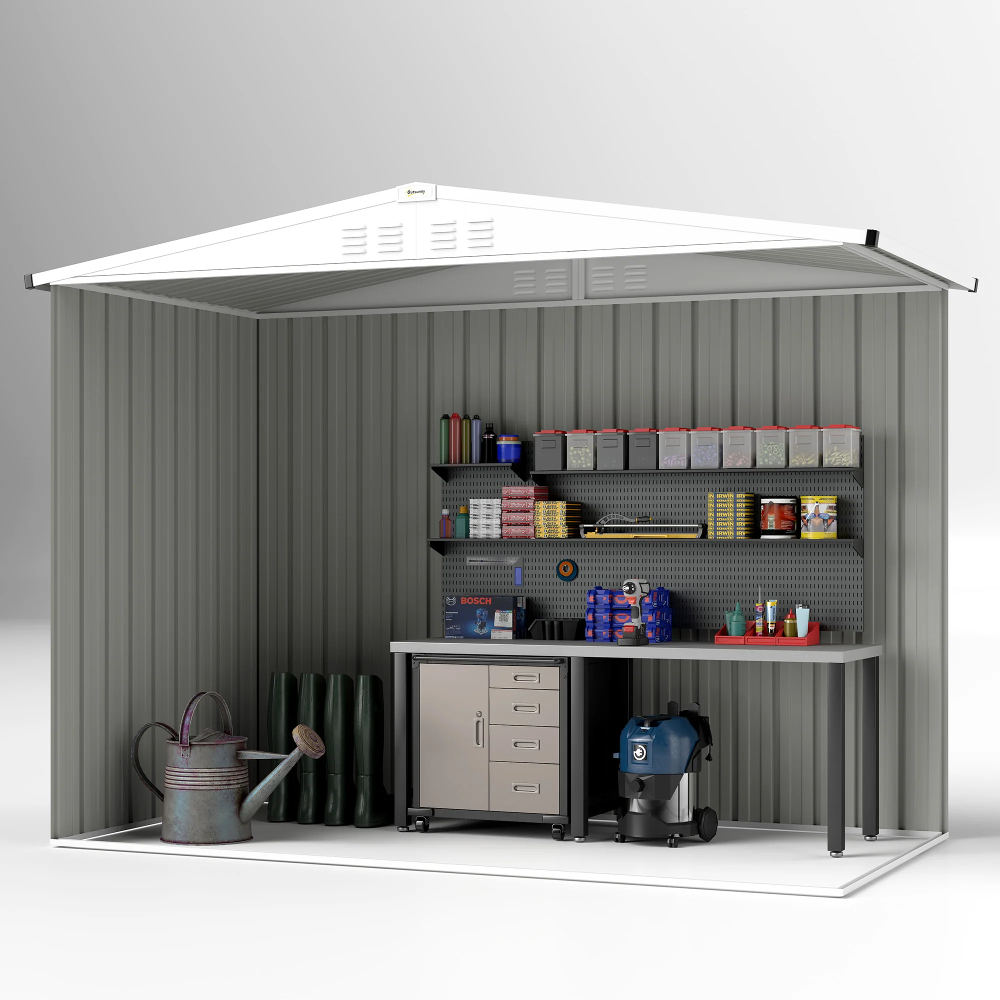 Outsunny 8 x 4 ft Garden Storage Shed, Outdoor Metal Shed - Image 18