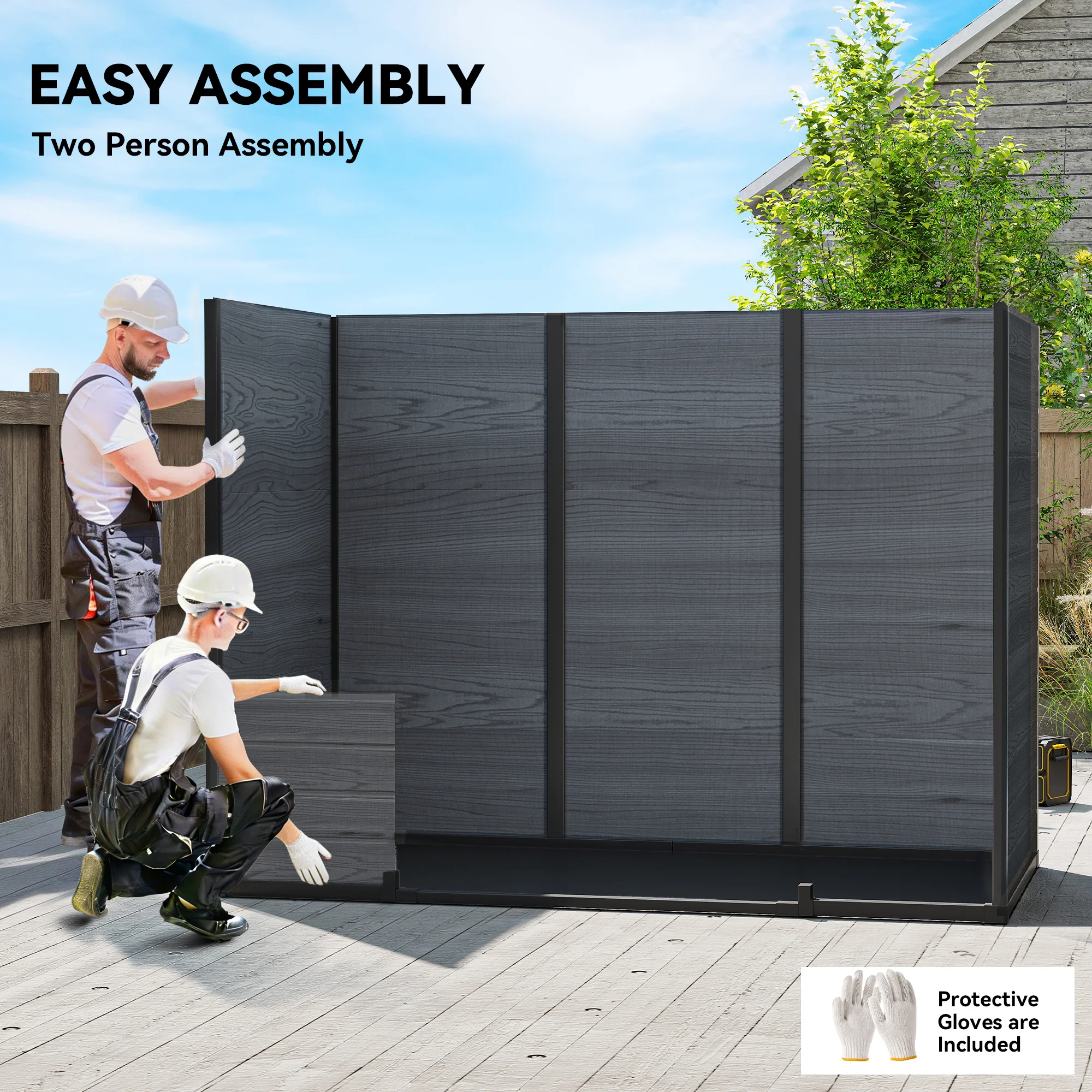 Outsunny 8 X 4 Ft Resin Garden Shed With Floor, Lockable Doors, Dark Grey - Image 7