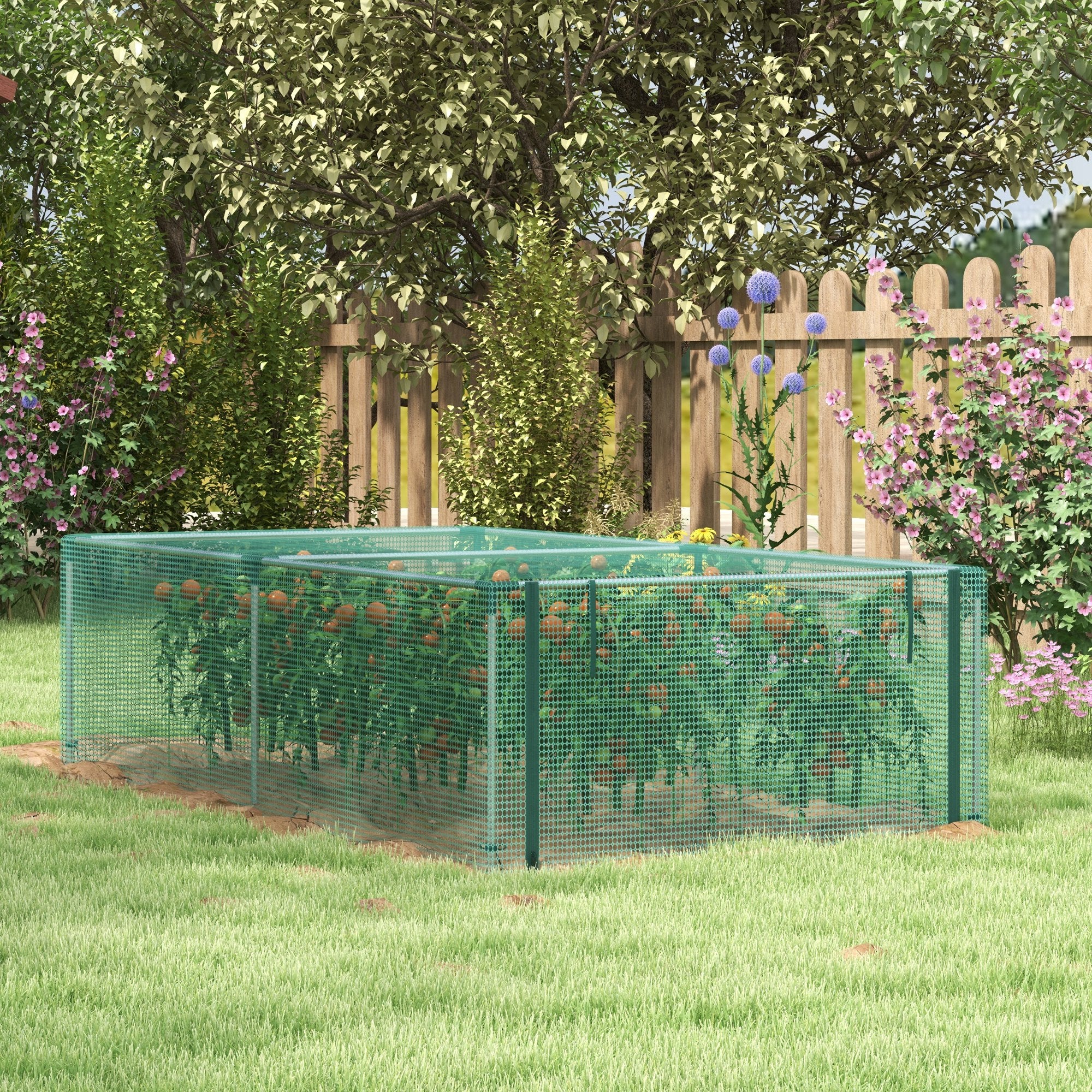 Outsunny 8' x 4' Plant Protection Tent Crop Cage with Door, Green - Image 2