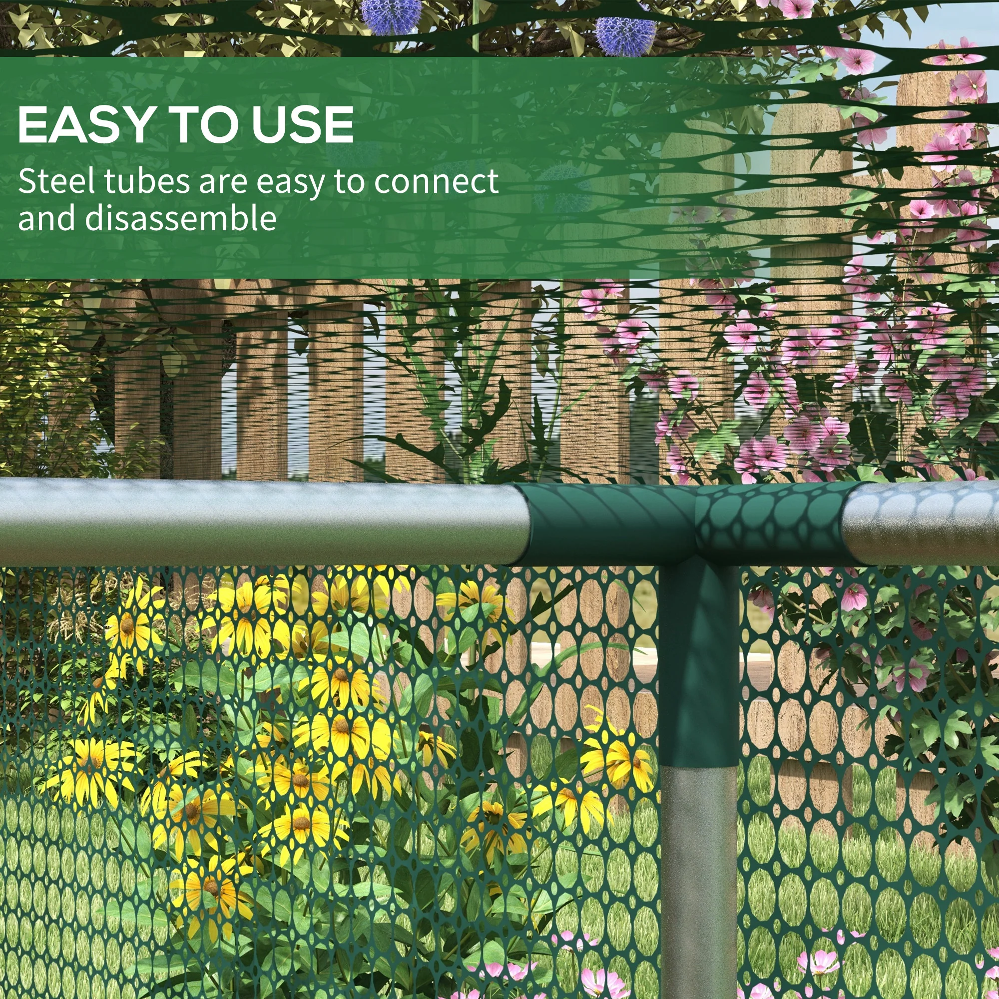 Outsunny 8' x 4' Plant Protection Tent Crop Cage with Door, Green - Image 4