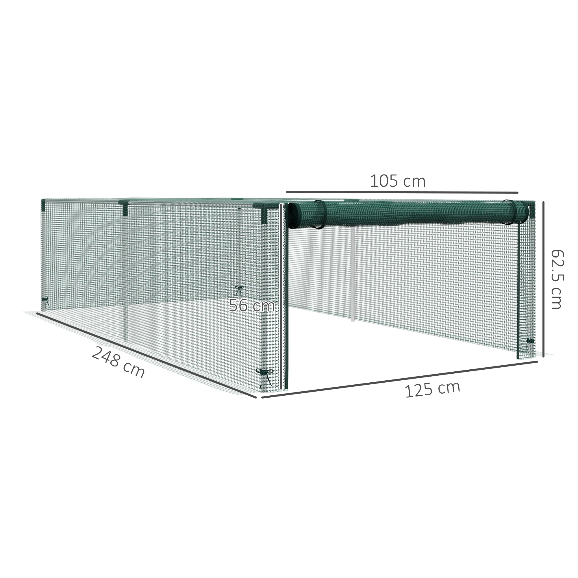 Outsunny 8' x 4' Plant Protection Tent Crop Cage with Door, Green - Image 5