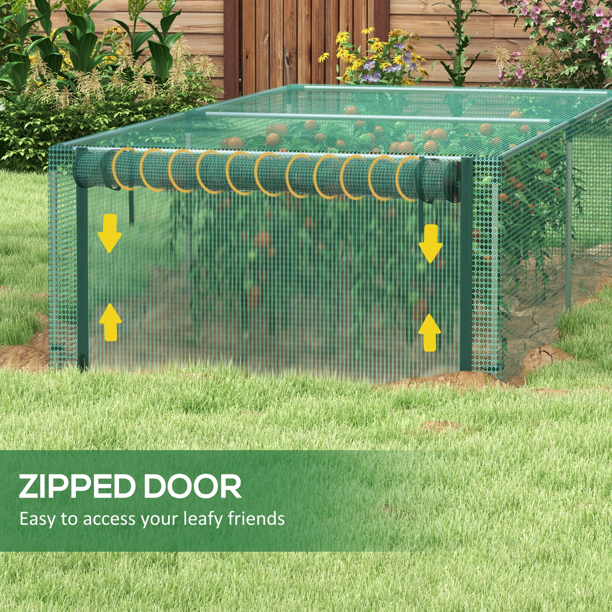 Outsunny 8' x 4' Plant Protection Tent Crop Cage with Door, Green - Image 6