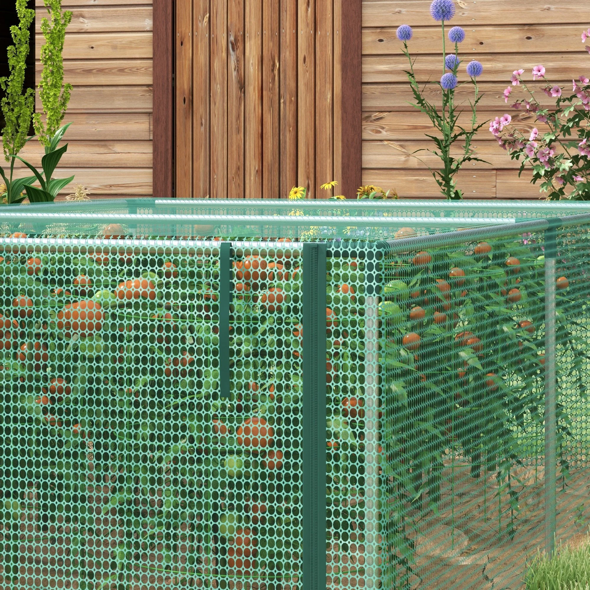 Outsunny 8' x 4' Plant Protection Tent Crop Cage with Door, Green - Image 9